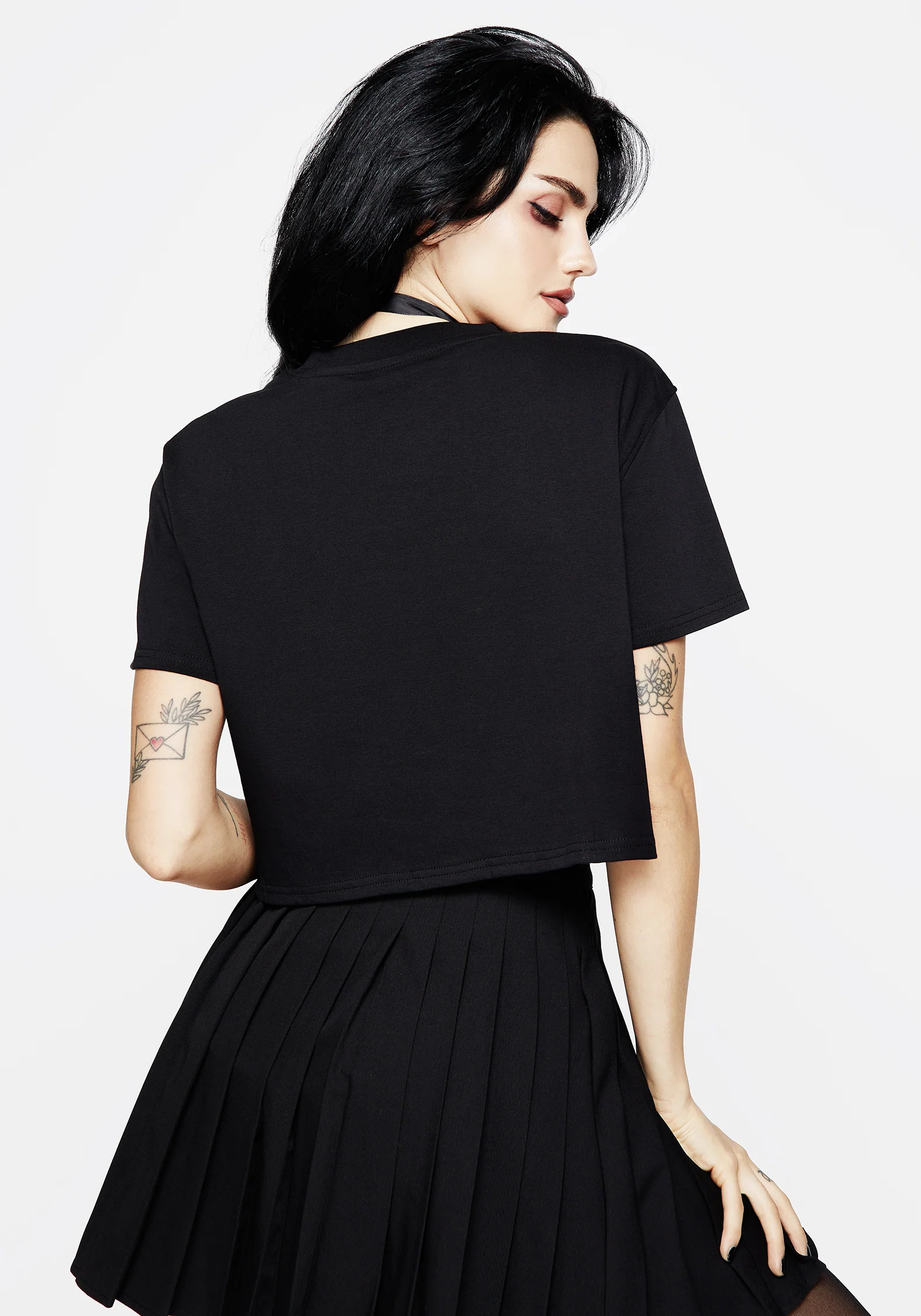 Hawkmoth Graphic Print Boxy Crop Tee - Image 3