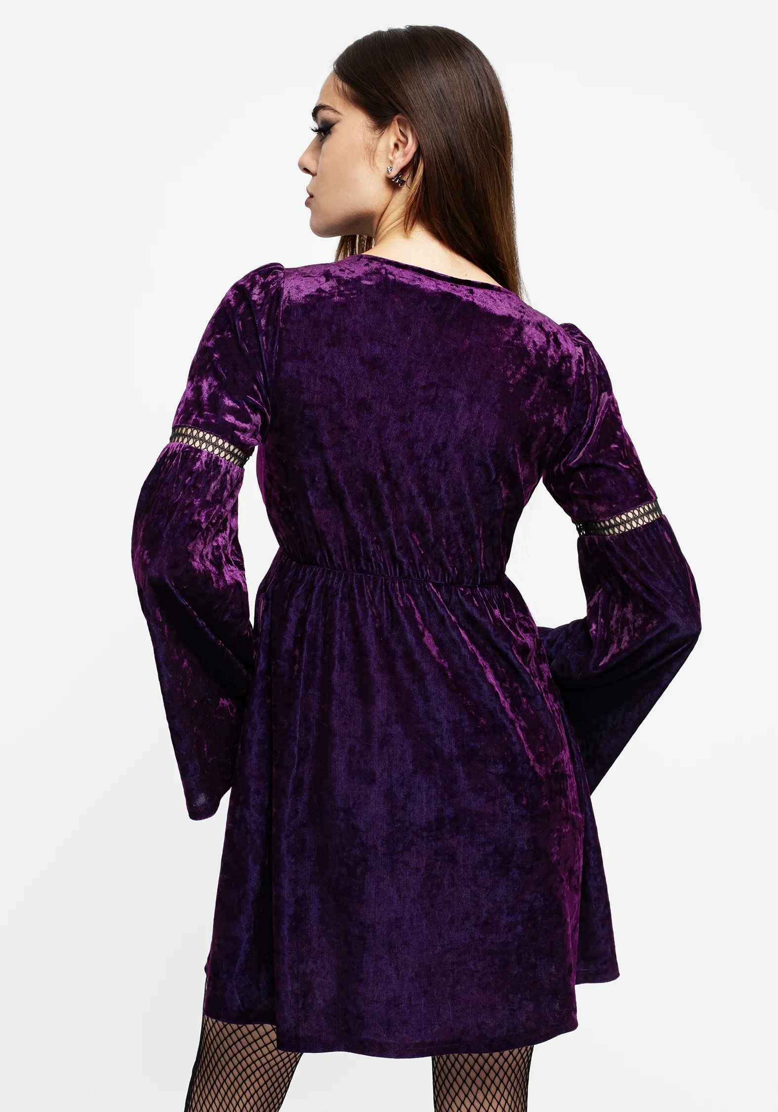Heartache Crushed Velour Lace Mini Dress - Image 3