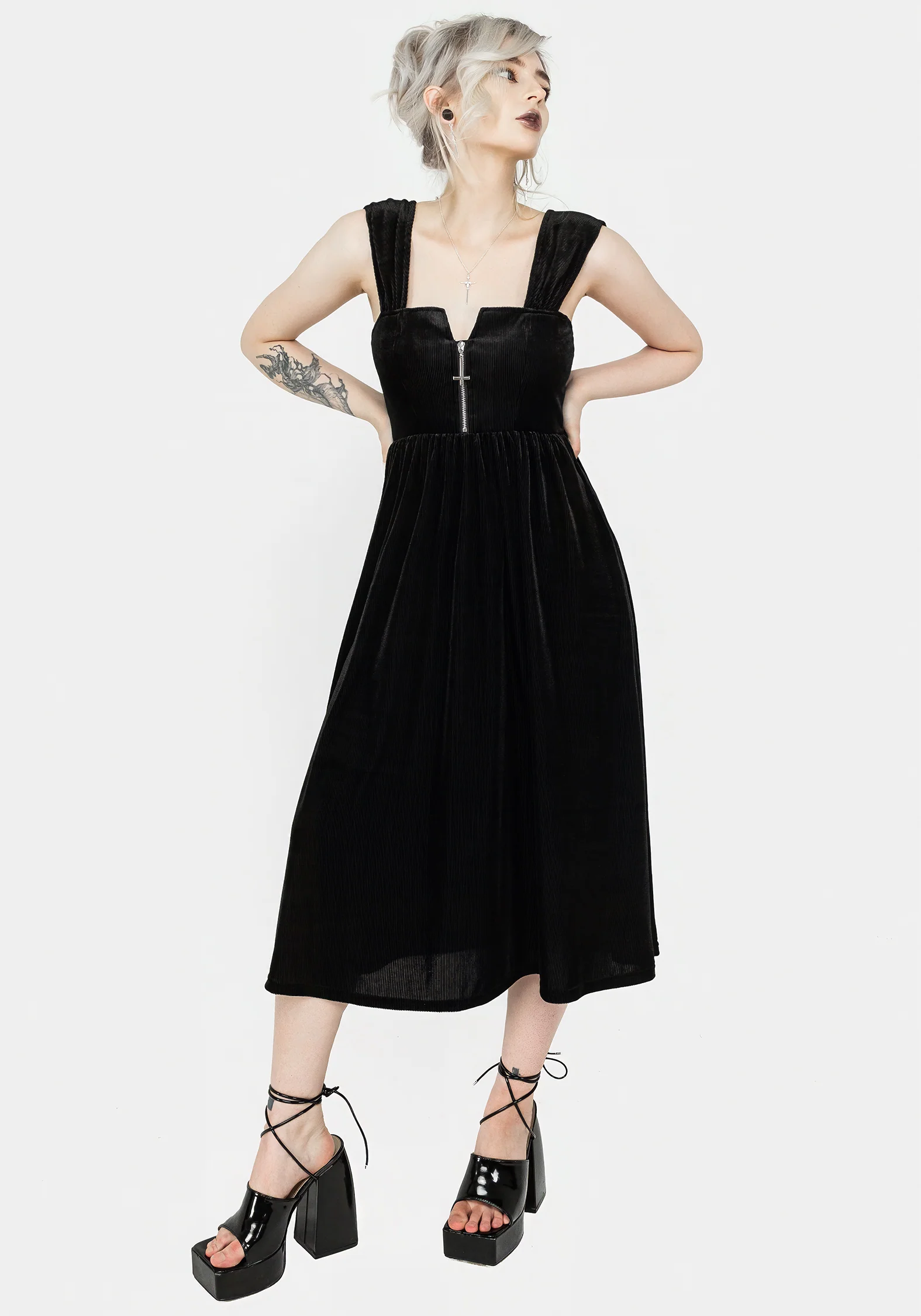 Heartless Zip Front Midi Dress - Image 5