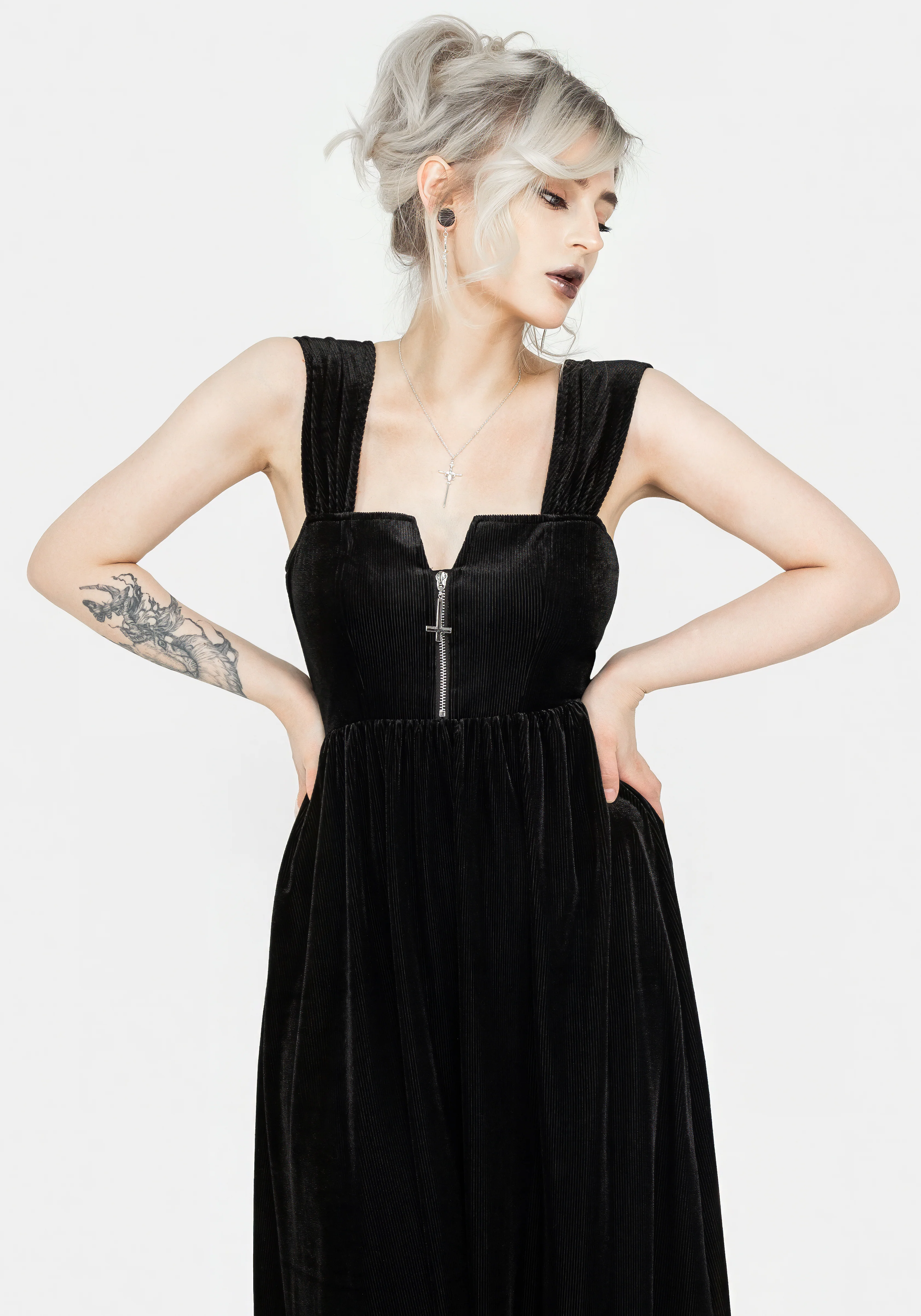 Heartless Zip Front Midi Dress - Image 7