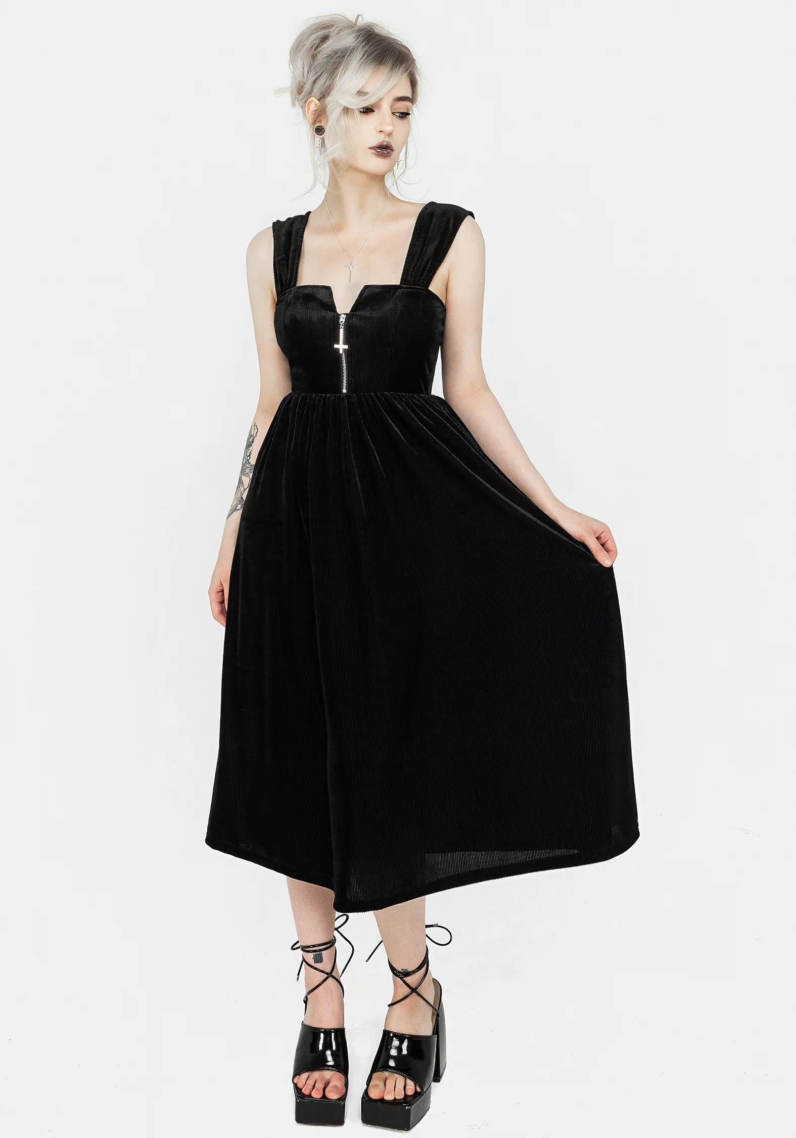 Heartless Zip Front Midi Dress - Image 8