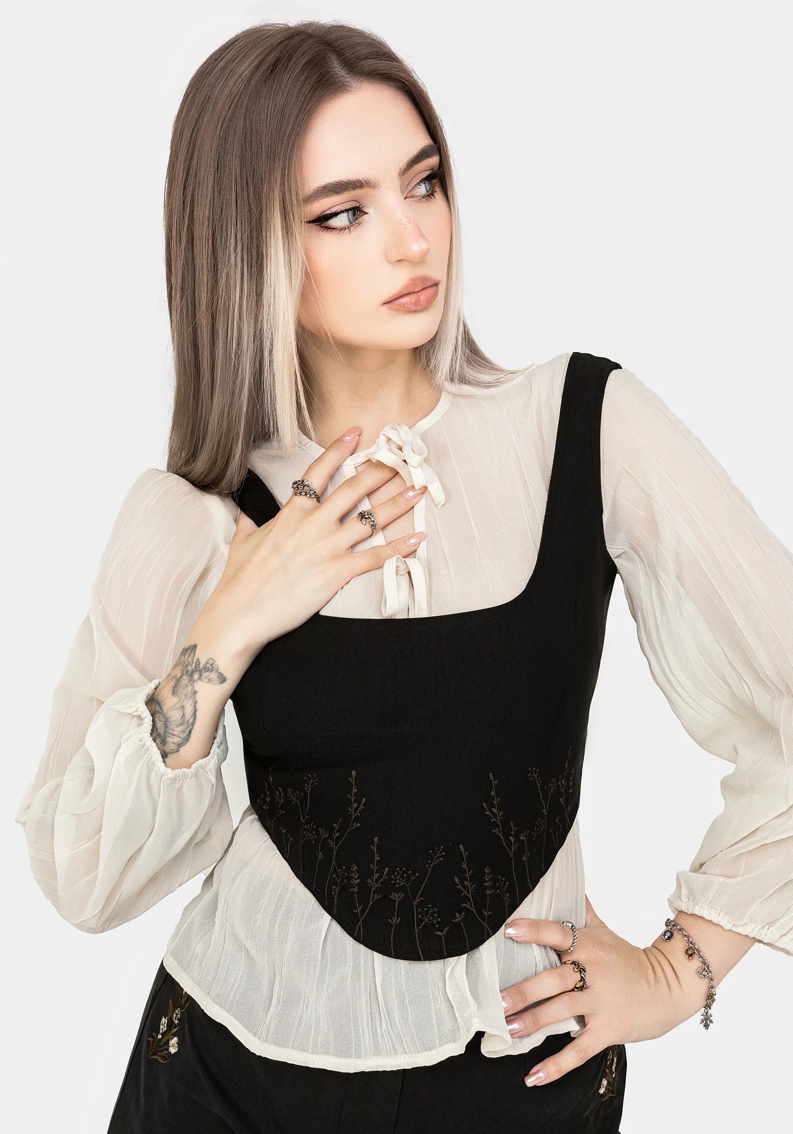 Helena Embroidered Corset Top - Image 7