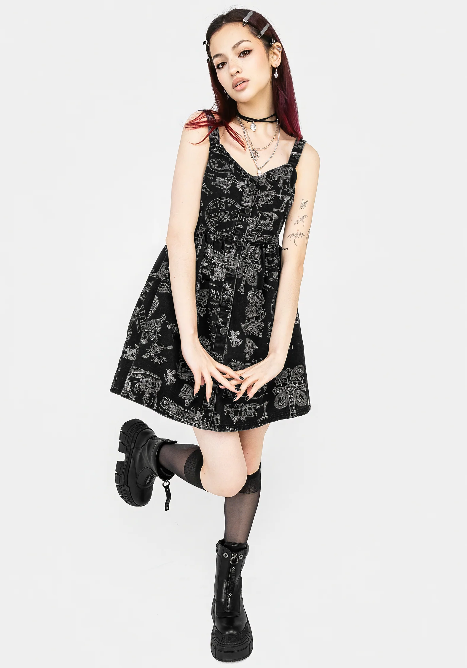 Heresy Button Up Mini Apron Dress - Image 4