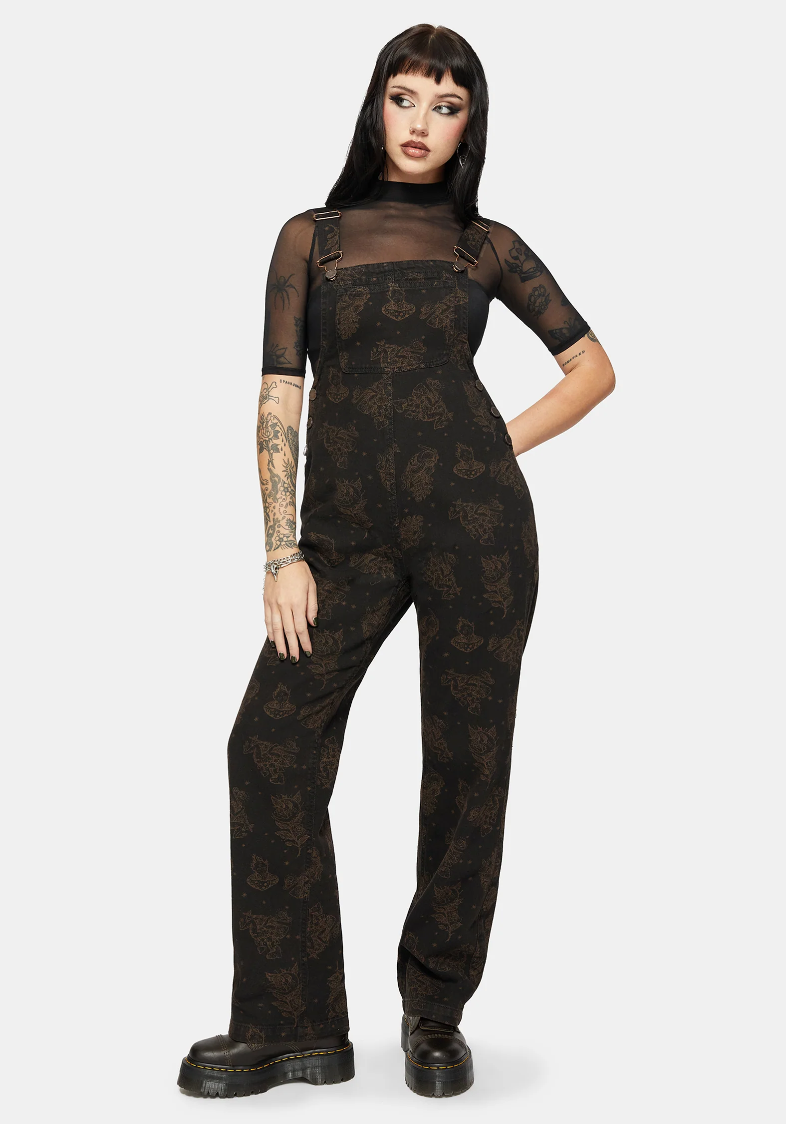 Hexborn Baba Yaga Printed Denim Dungarees - Image 8