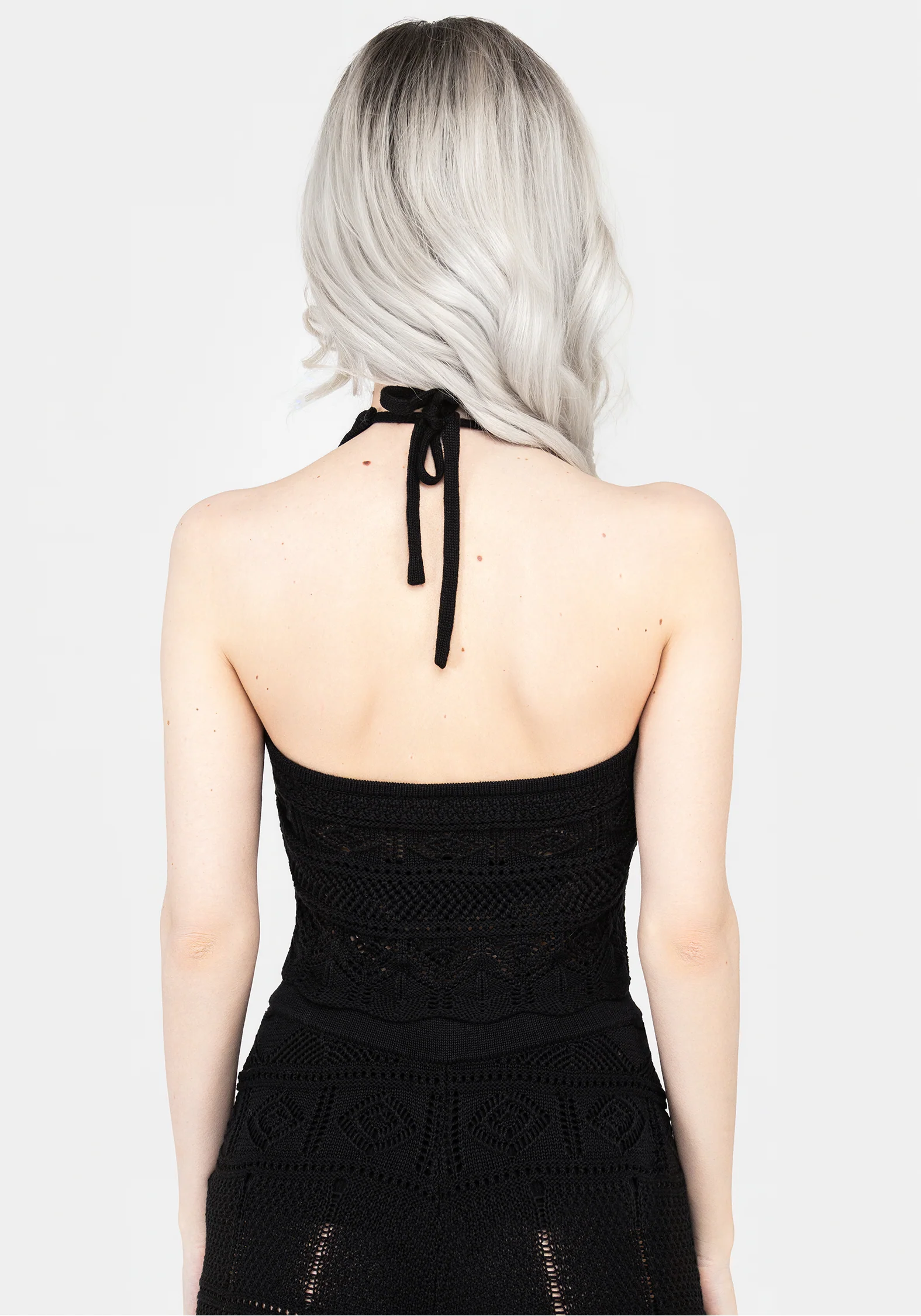 Hooked Pointelle Halter Crop Top - Image 3