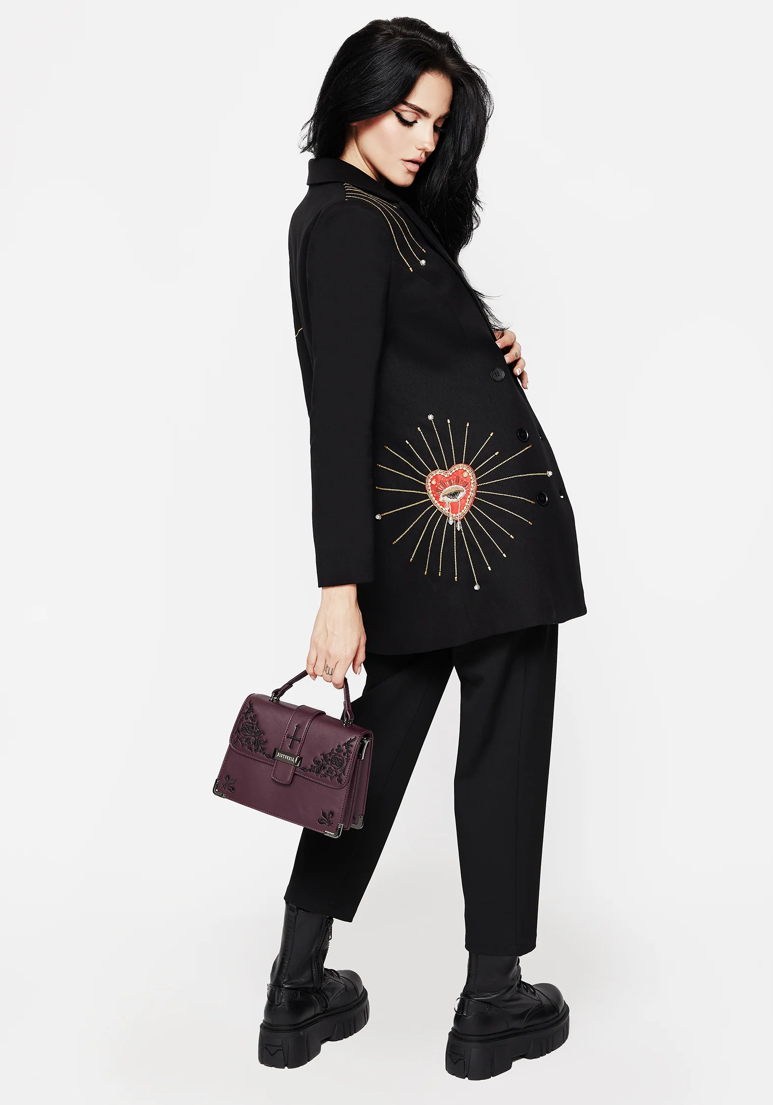 Ingrid Hand Embroidered Applique Blazer Dress - Image 7
