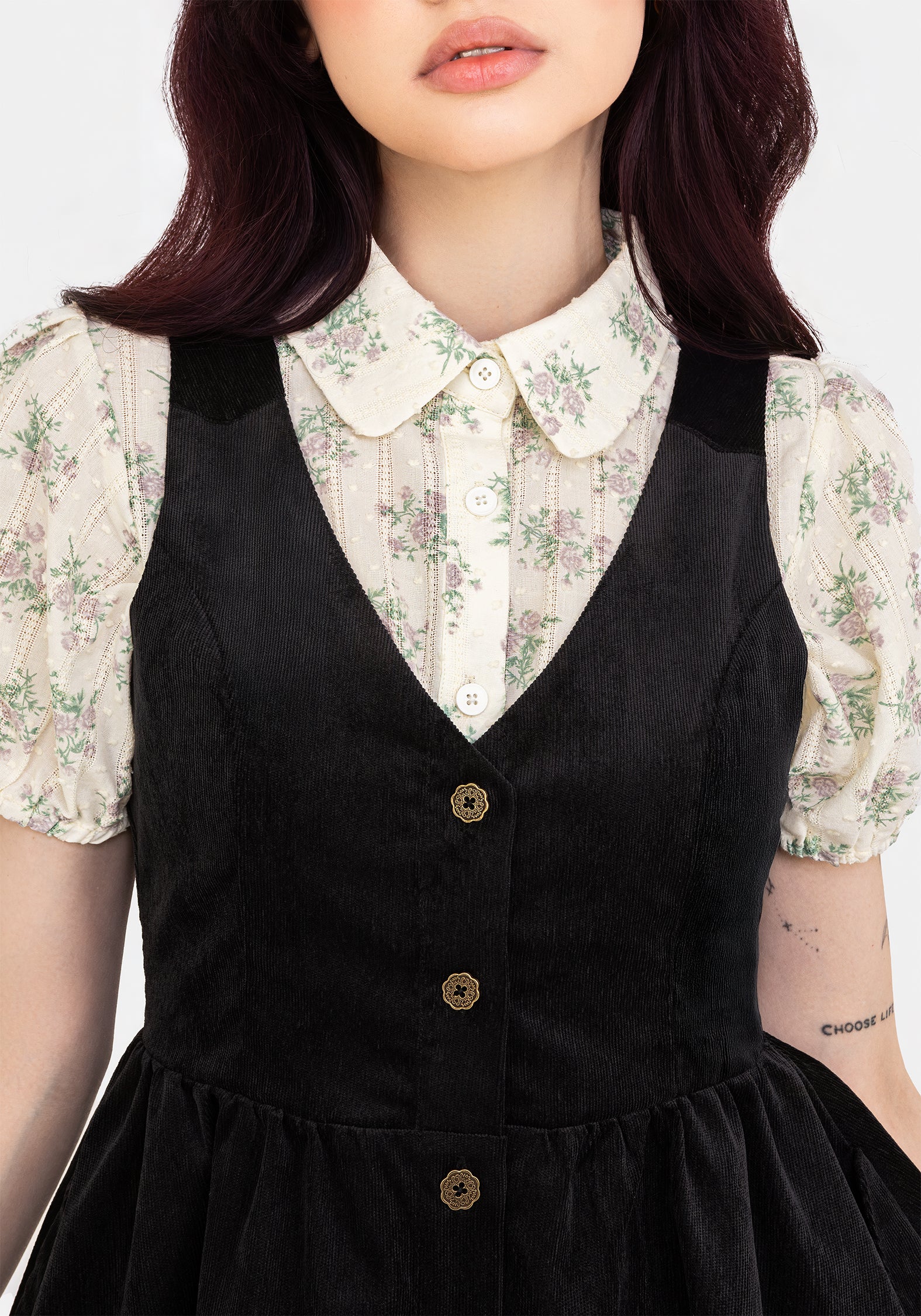 Iris Button Up Pinafore Mini Dress - Image 6