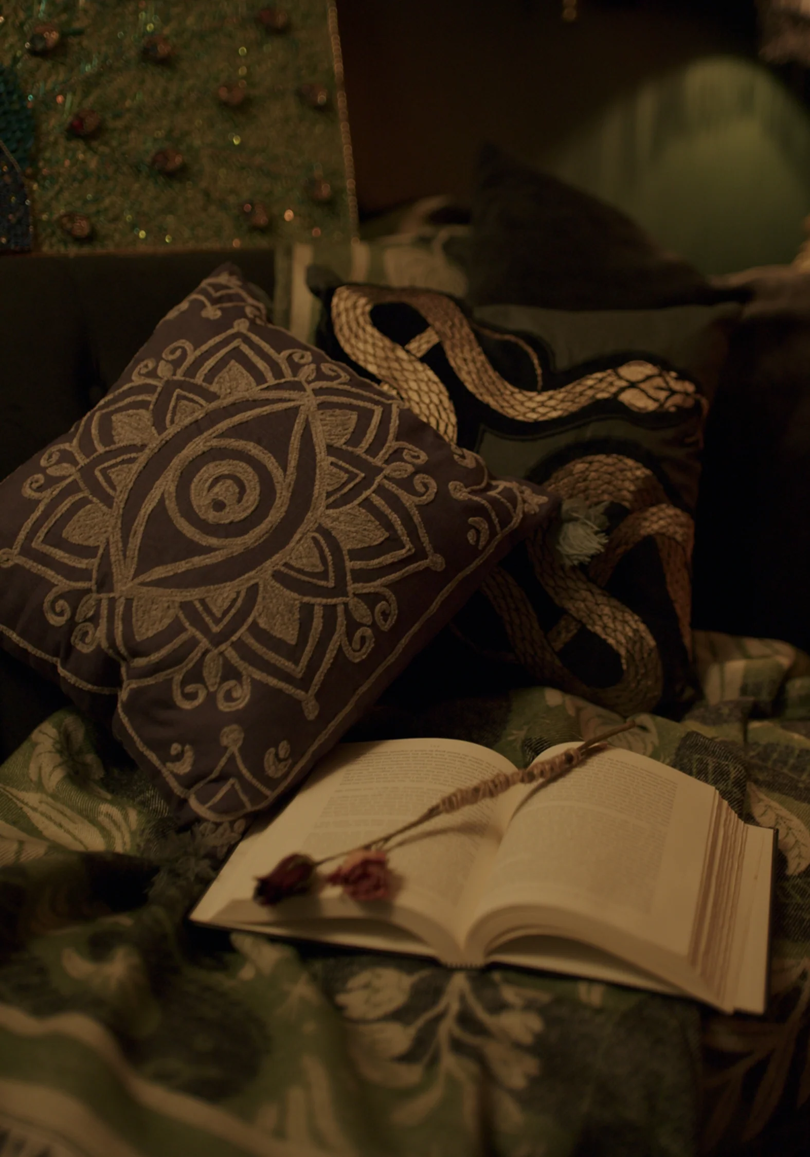 Iris Rope Embroidery Throw Cushion - Image 2