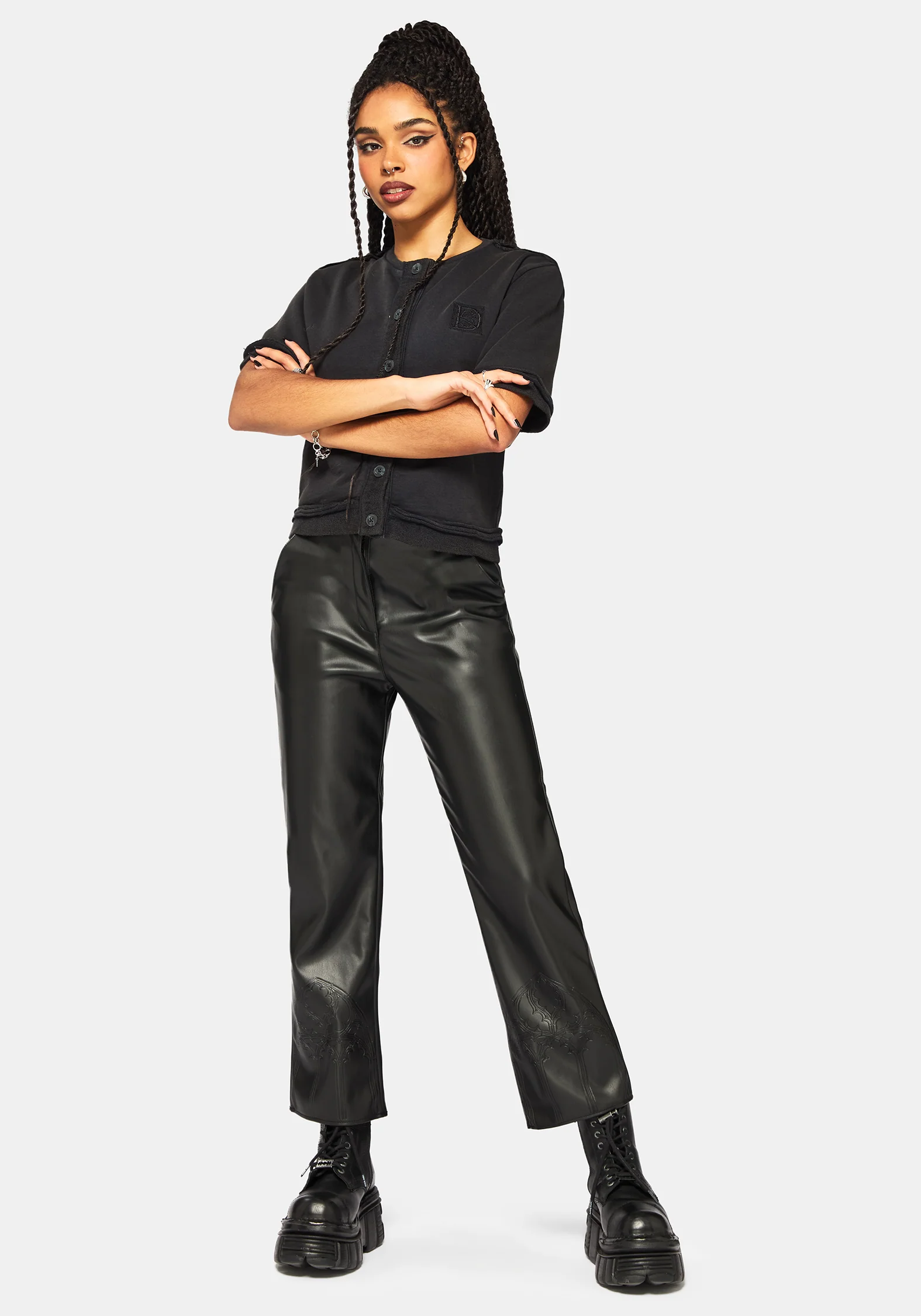 Irla Embroidered Short Sleeve Button Down Sweat - Image 5