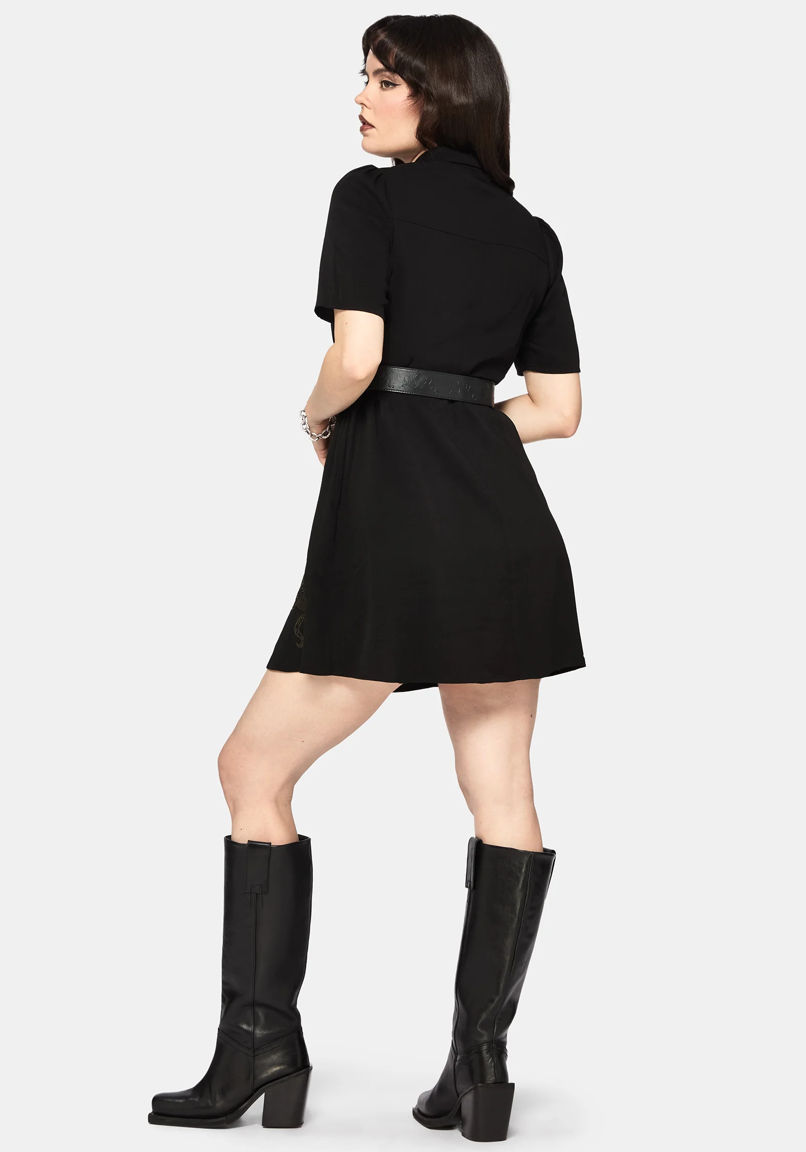 Isara Dragon Embroidered Mini Shirt Dress - Image 3