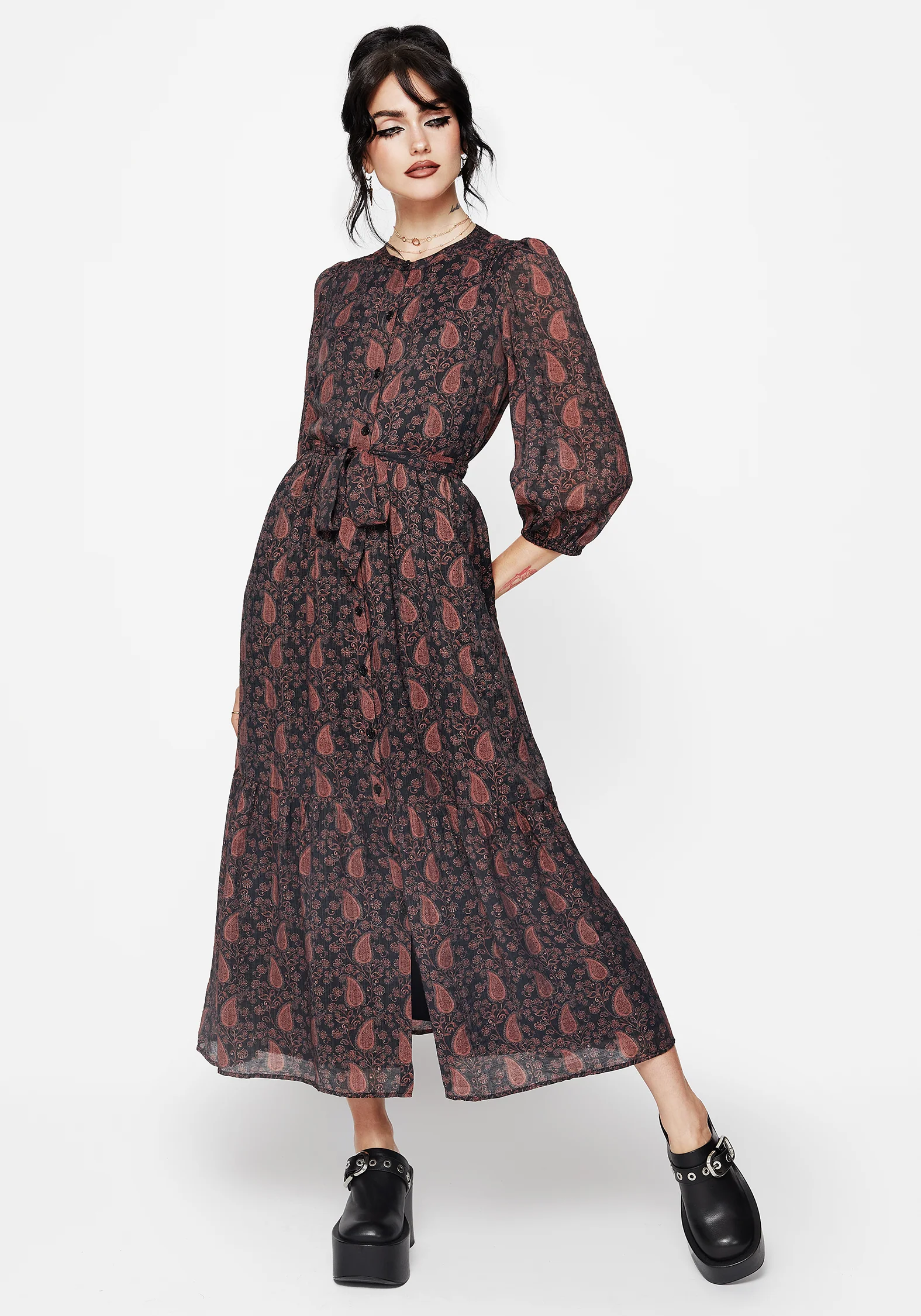 Isola Paisley Shift Midaxi Dress - Image 4