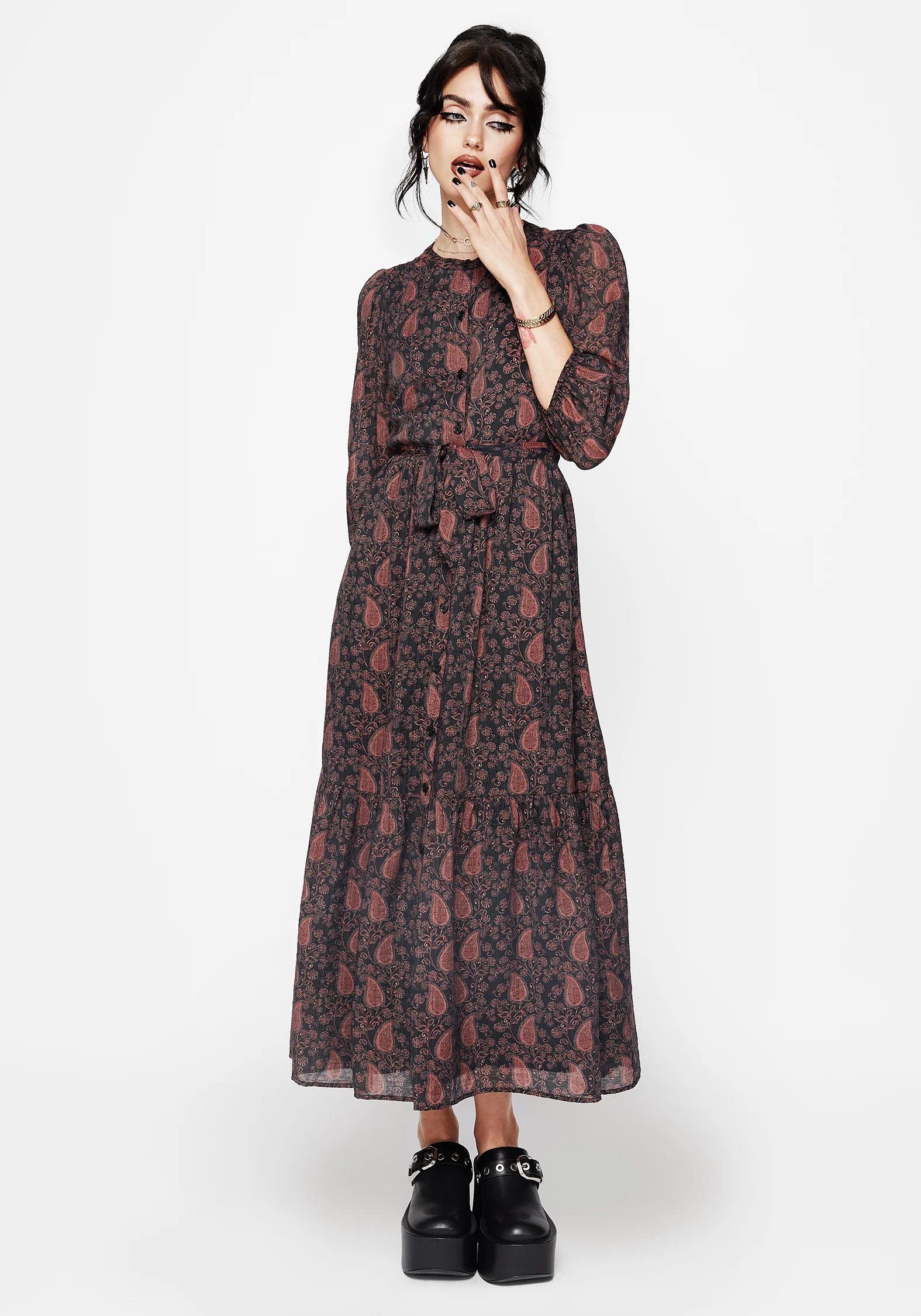 Isola Paisley Shift Midaxi Dress - Image 7