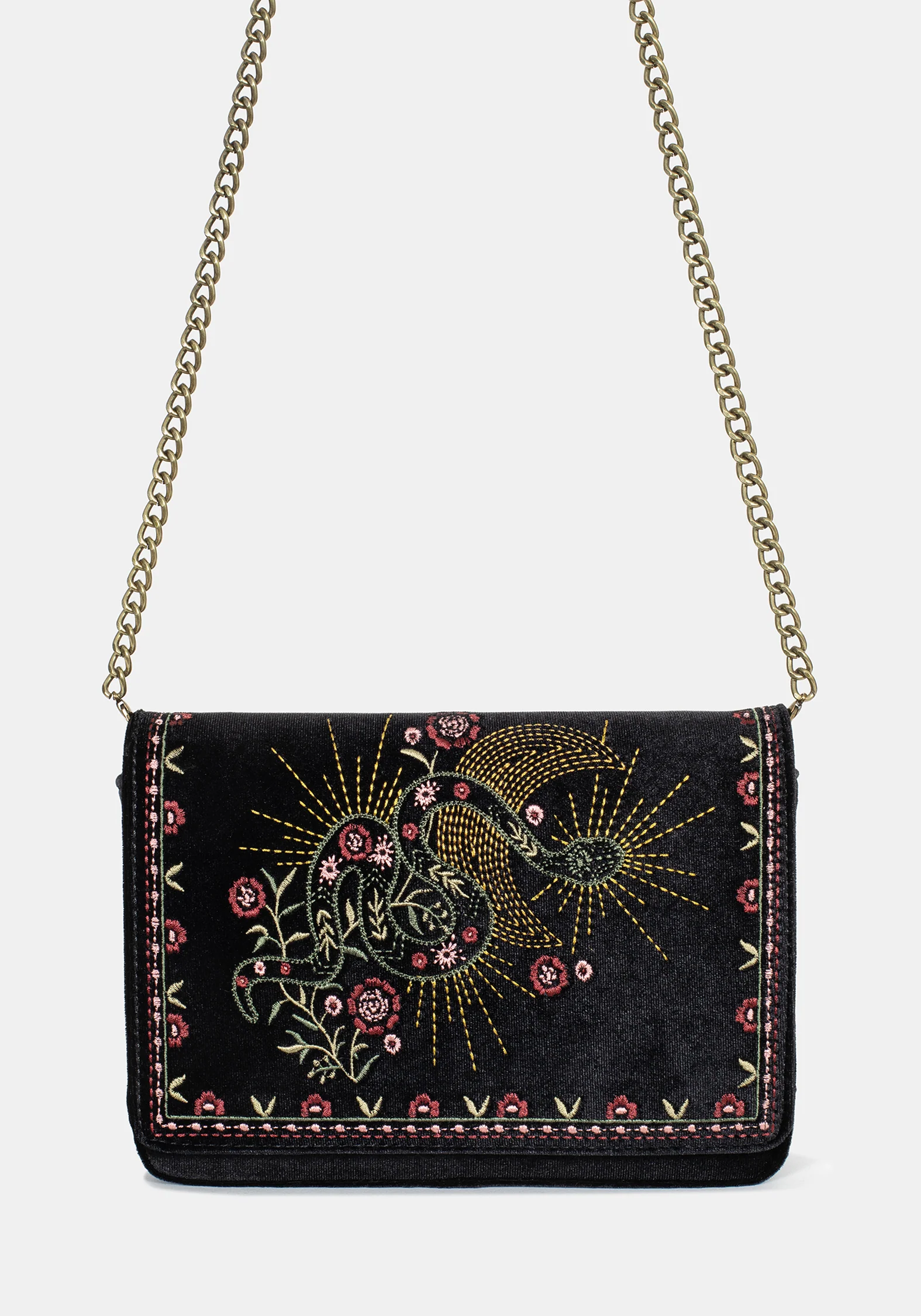Kobra Snake Embroidered Crossbody Bag