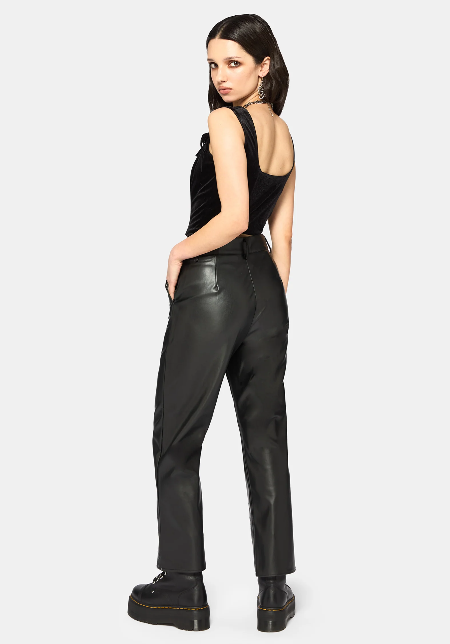 Kobra Velour Embroidered Tie Strap Corset Top - Image 3
