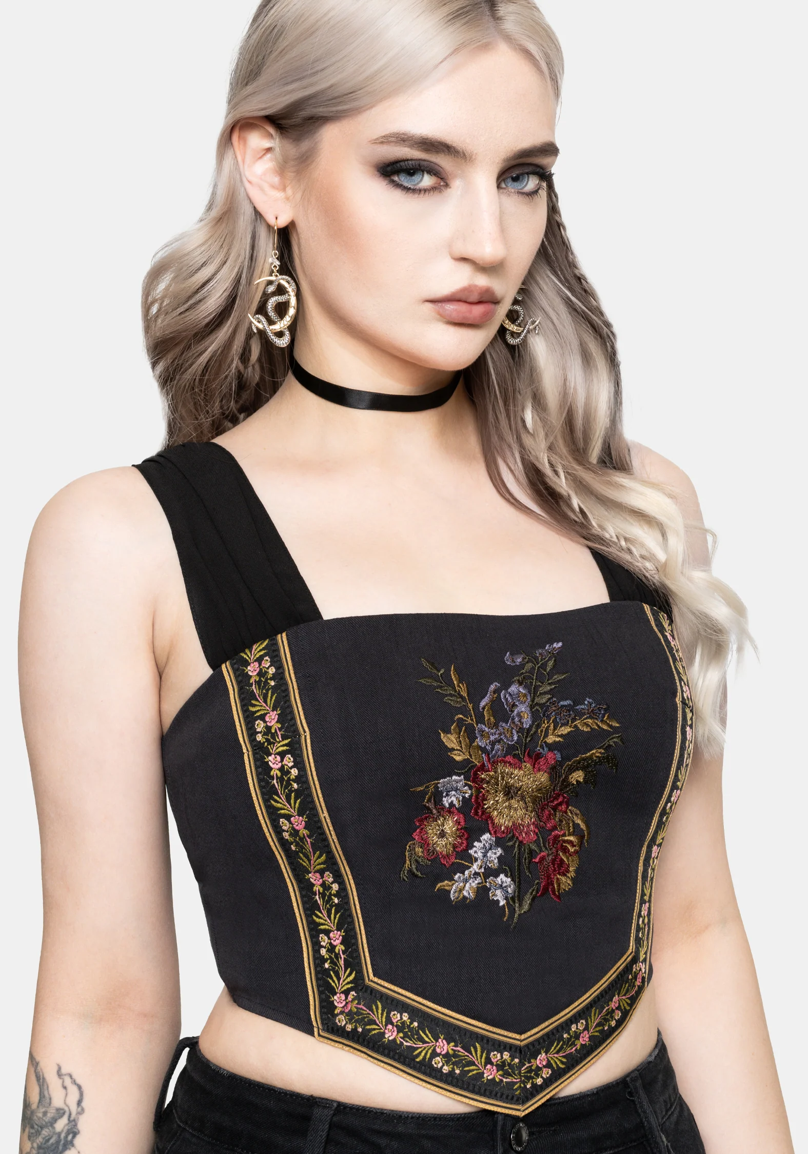 Lilet Chiffon Embroidered Corset - Image 3