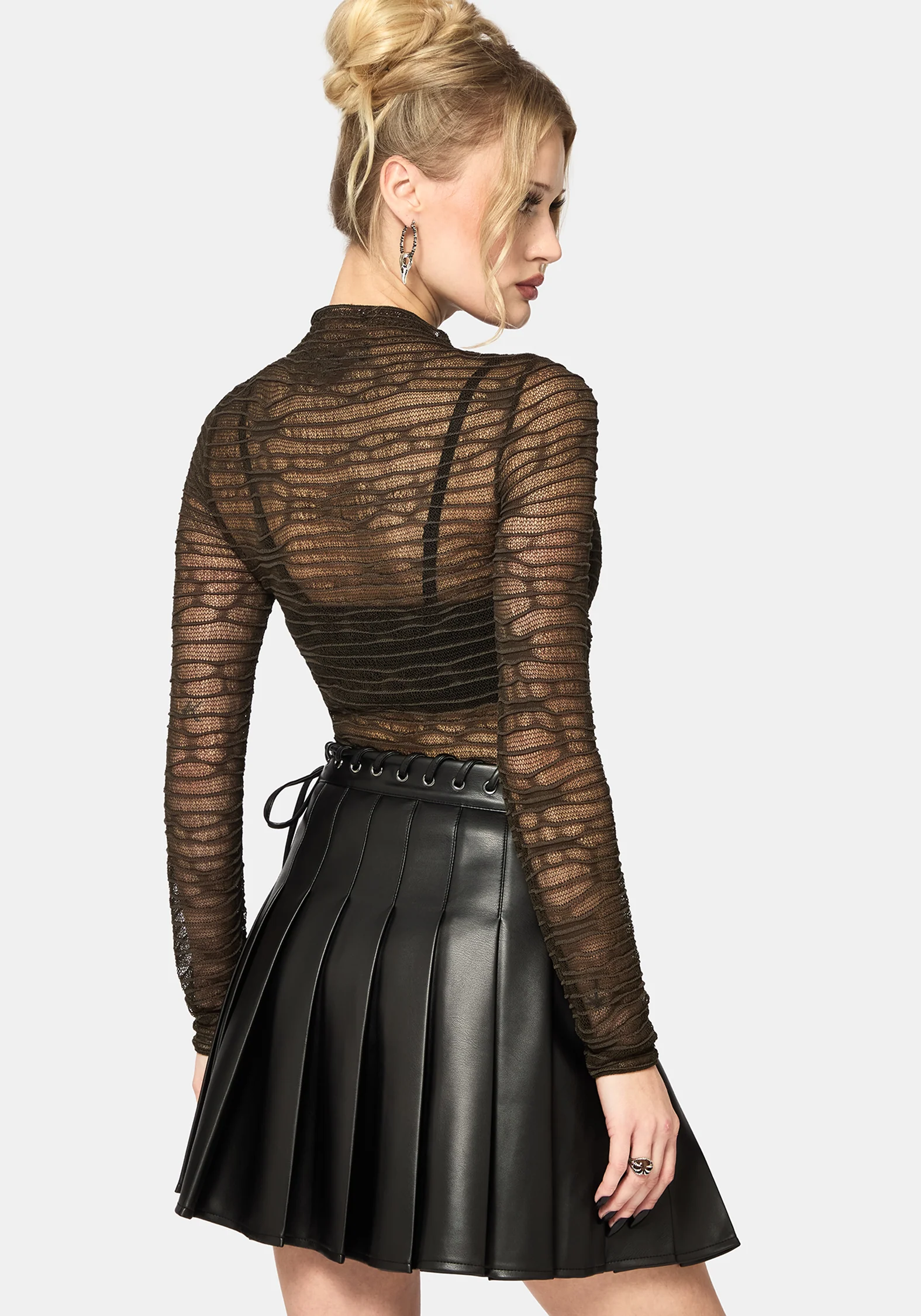 Lior Mesh Distorted Knit Top - Image 3