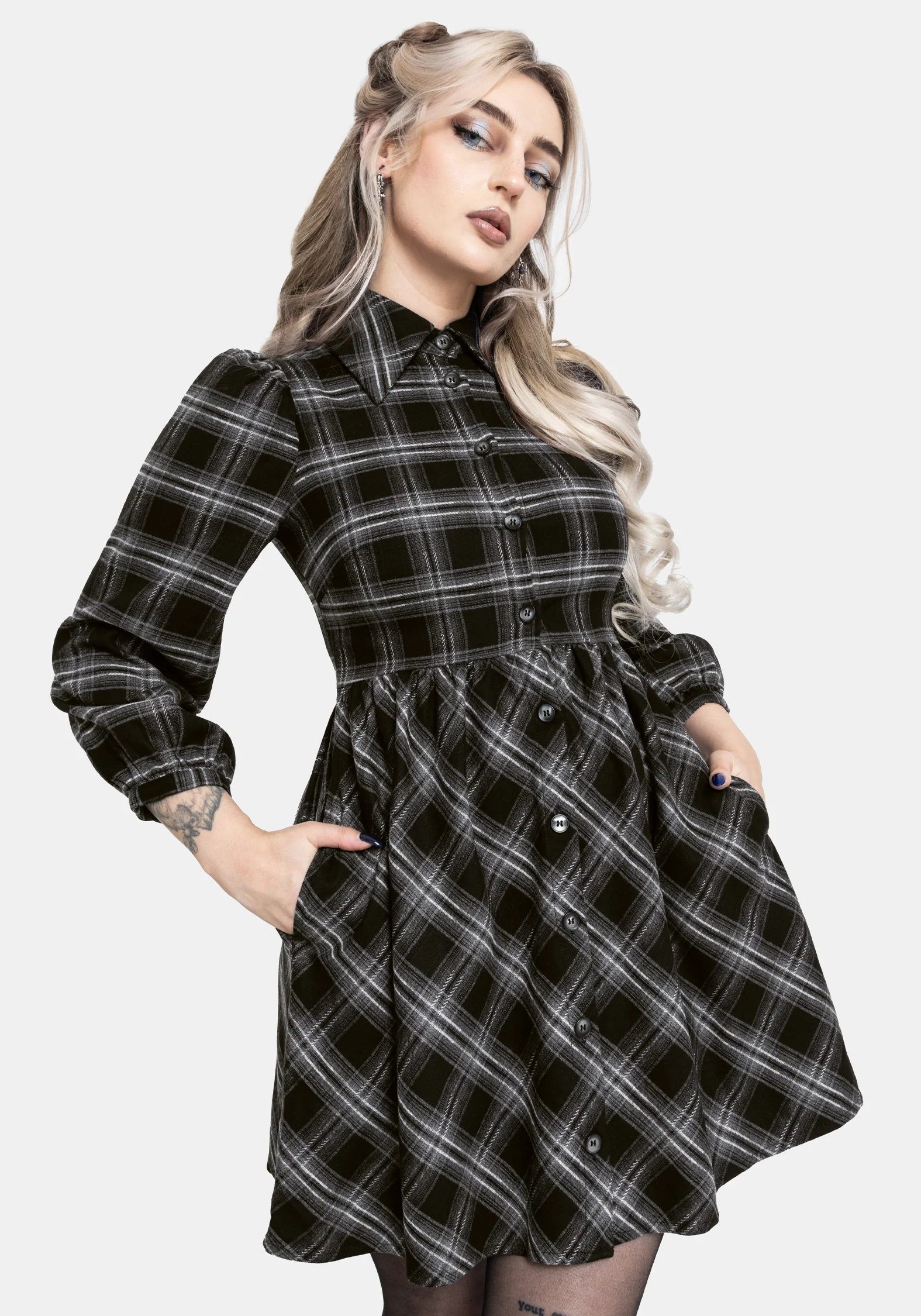 Lochan Check Mini Shirt Dress - Image 4