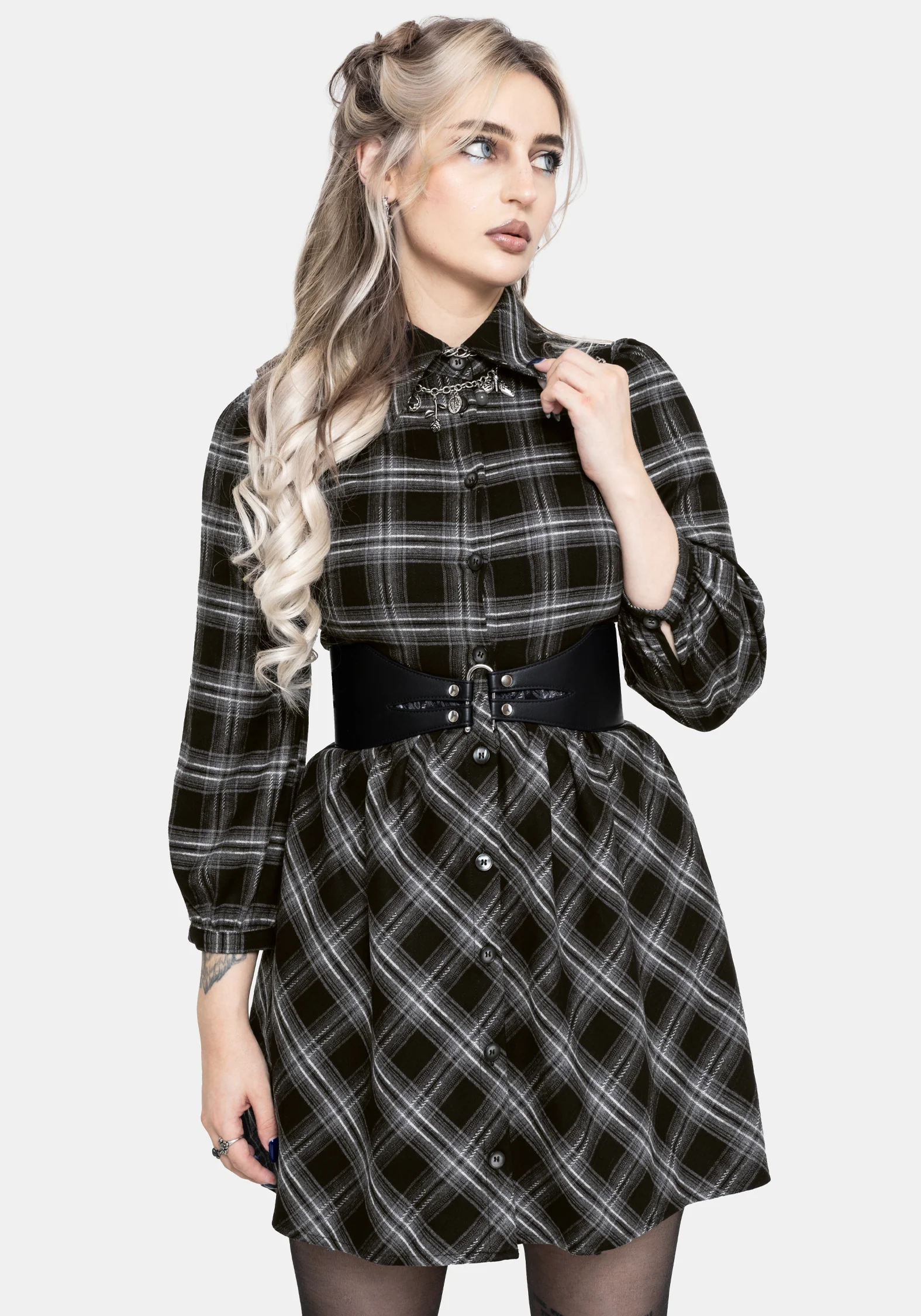 Lochan Check Mini Shirt Dress - Image 6