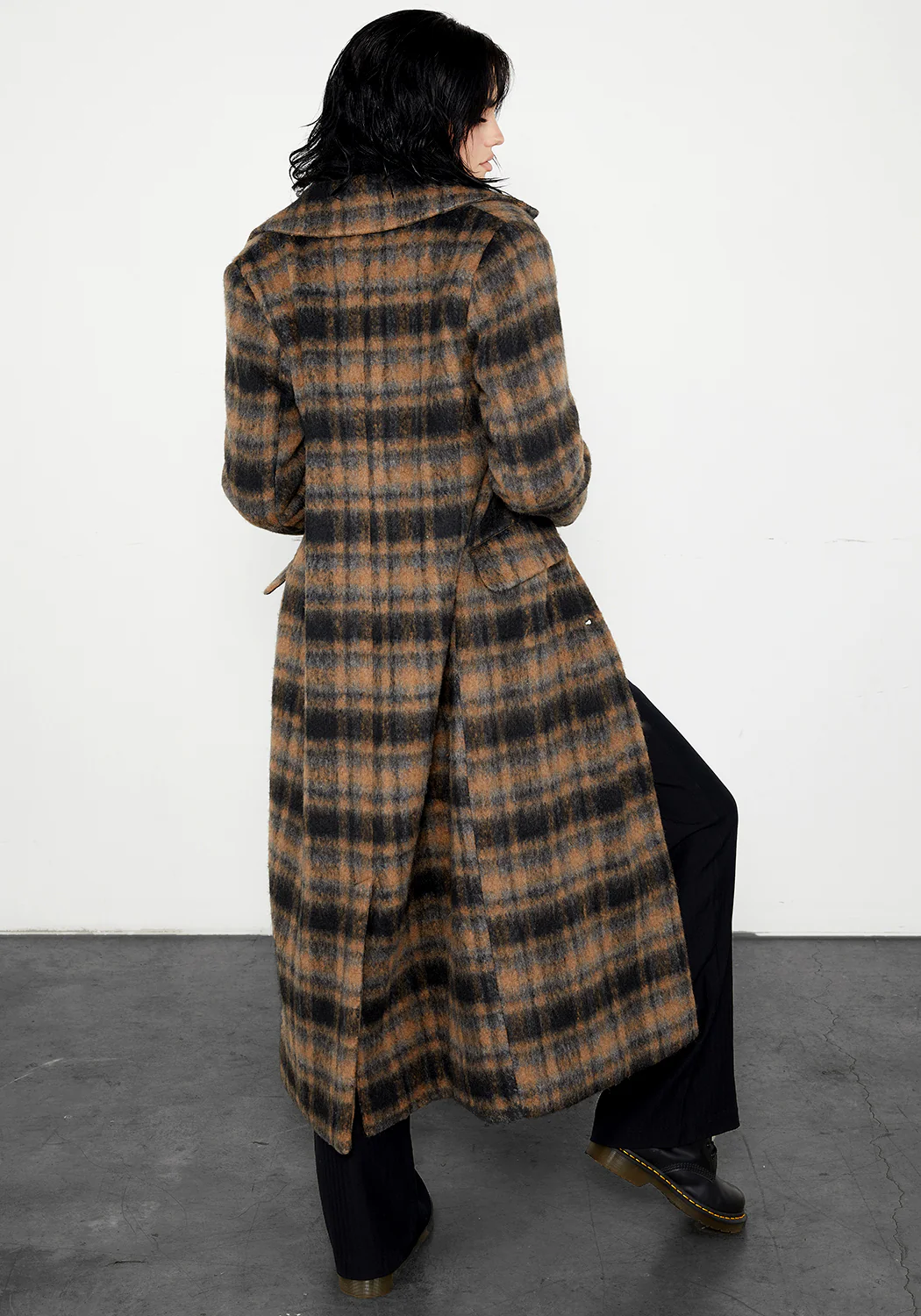 Lore Plaid Longline Coat - Image 6