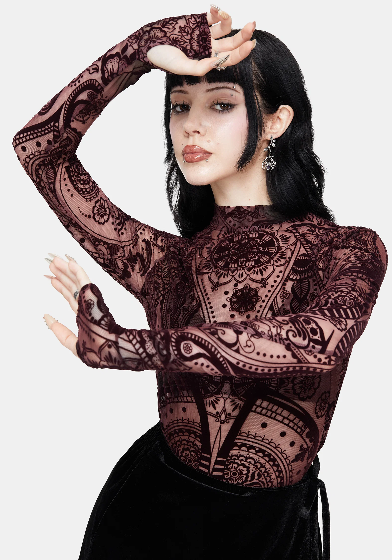 Loveday Paisley Printed High Neck Top - Image 4