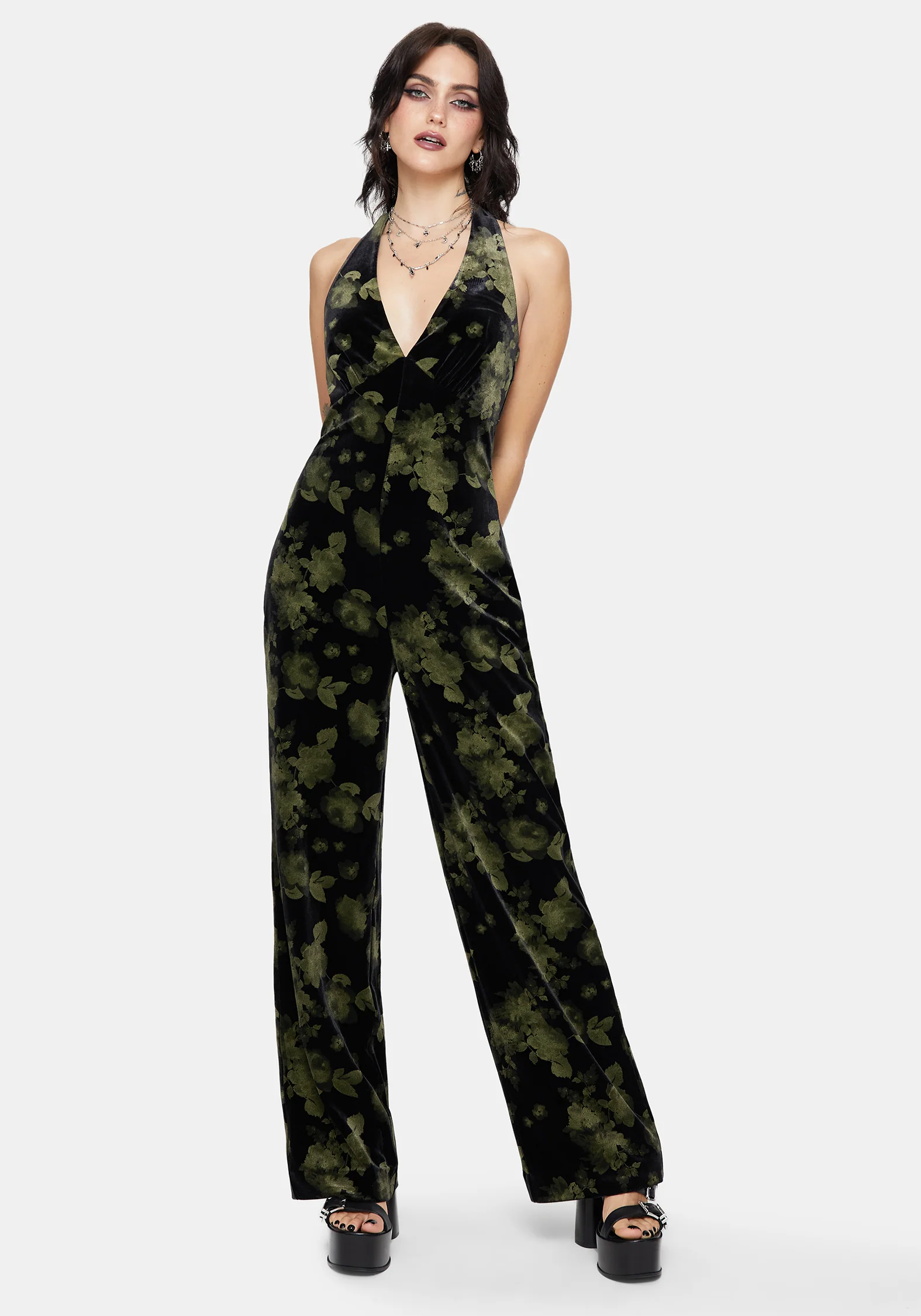 Luceria Velour Halter Neck Jumpsuit - Image 5