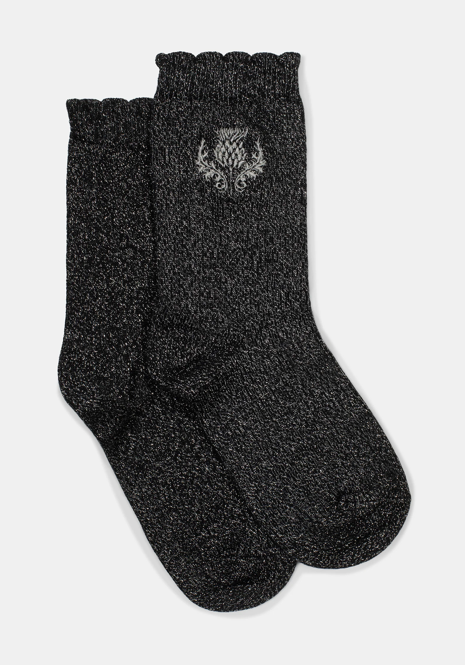 Lurex Thistle Embroidered Socks - Image 6