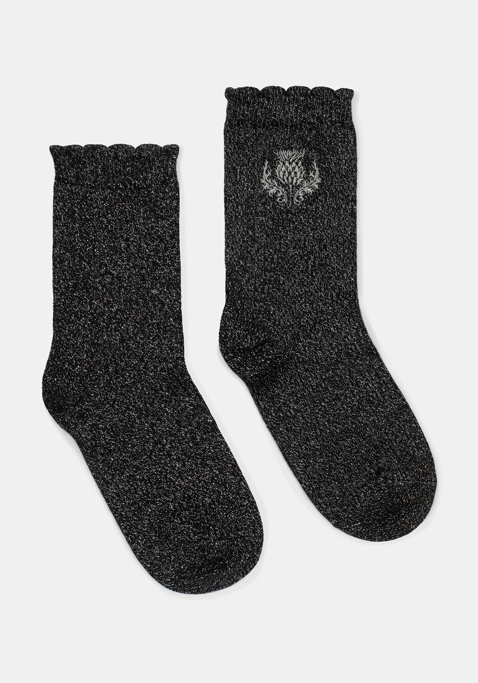Lurex Thistle Embroidered Socks - Image 8