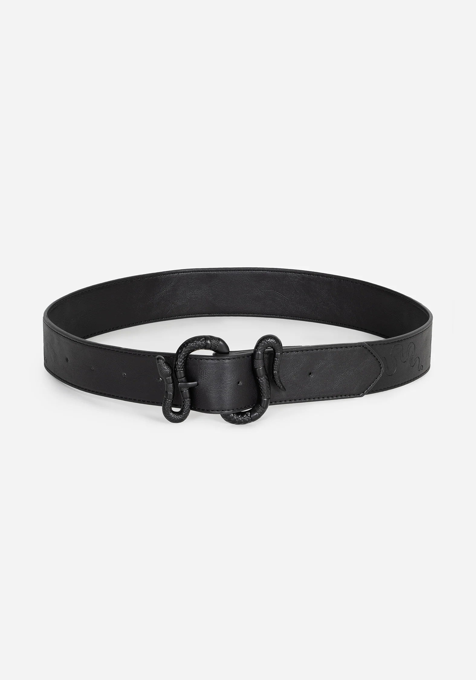 Mamba Debossed Belt With Snake Buckle - Black - Image 10