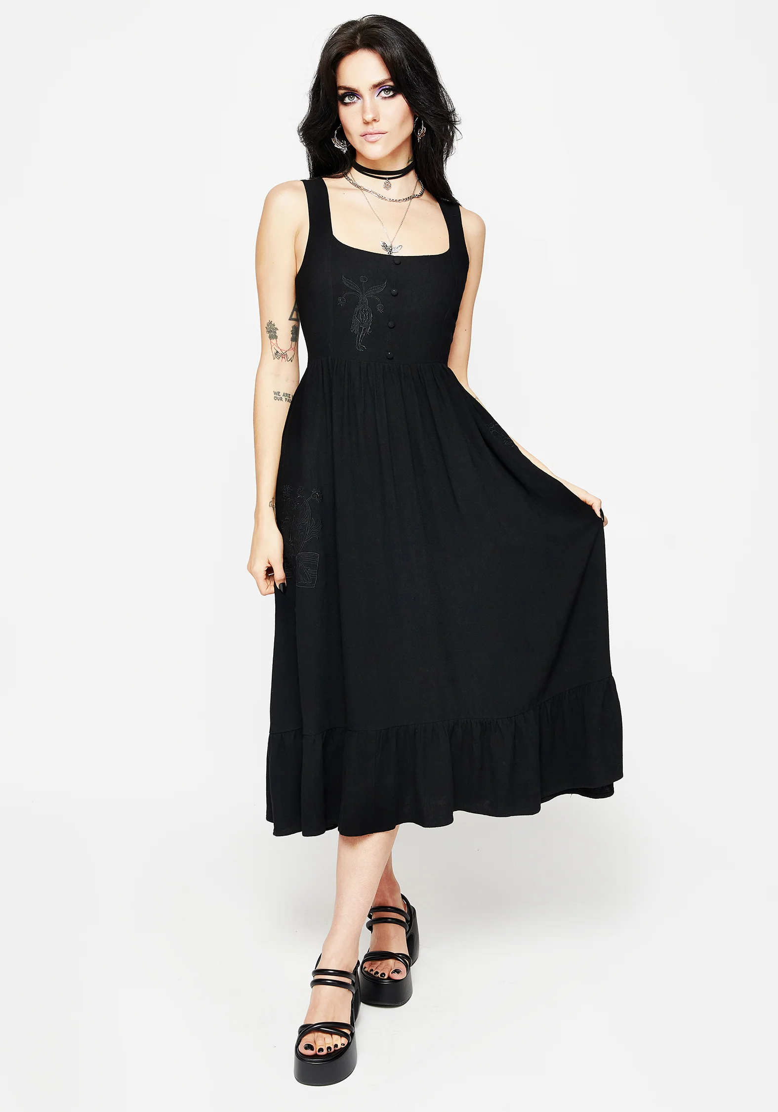 Mandrake Linen-Blend Embroidered Midi Dress - Image 5