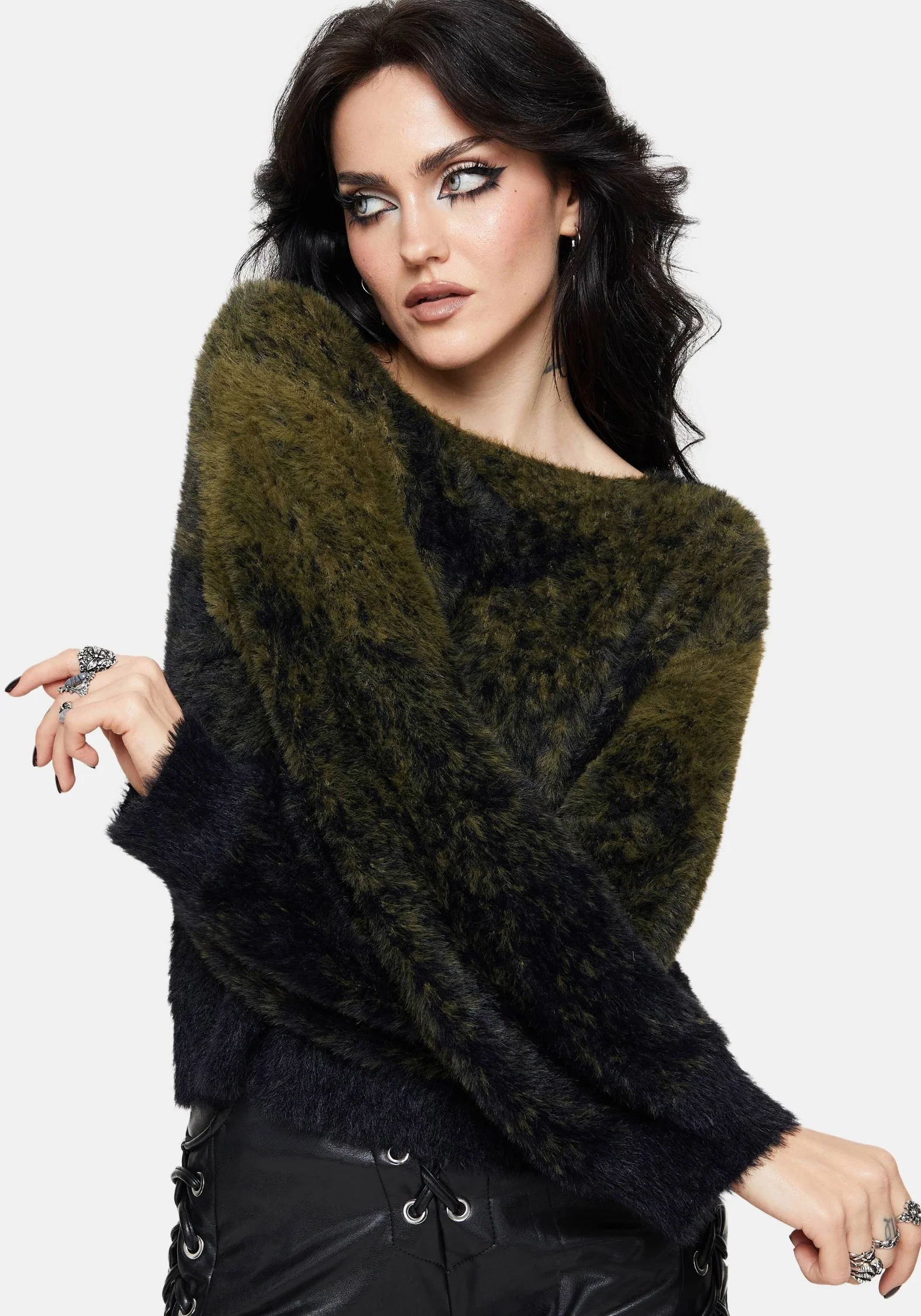 Maple Tie Dye Knit Jumper - Green