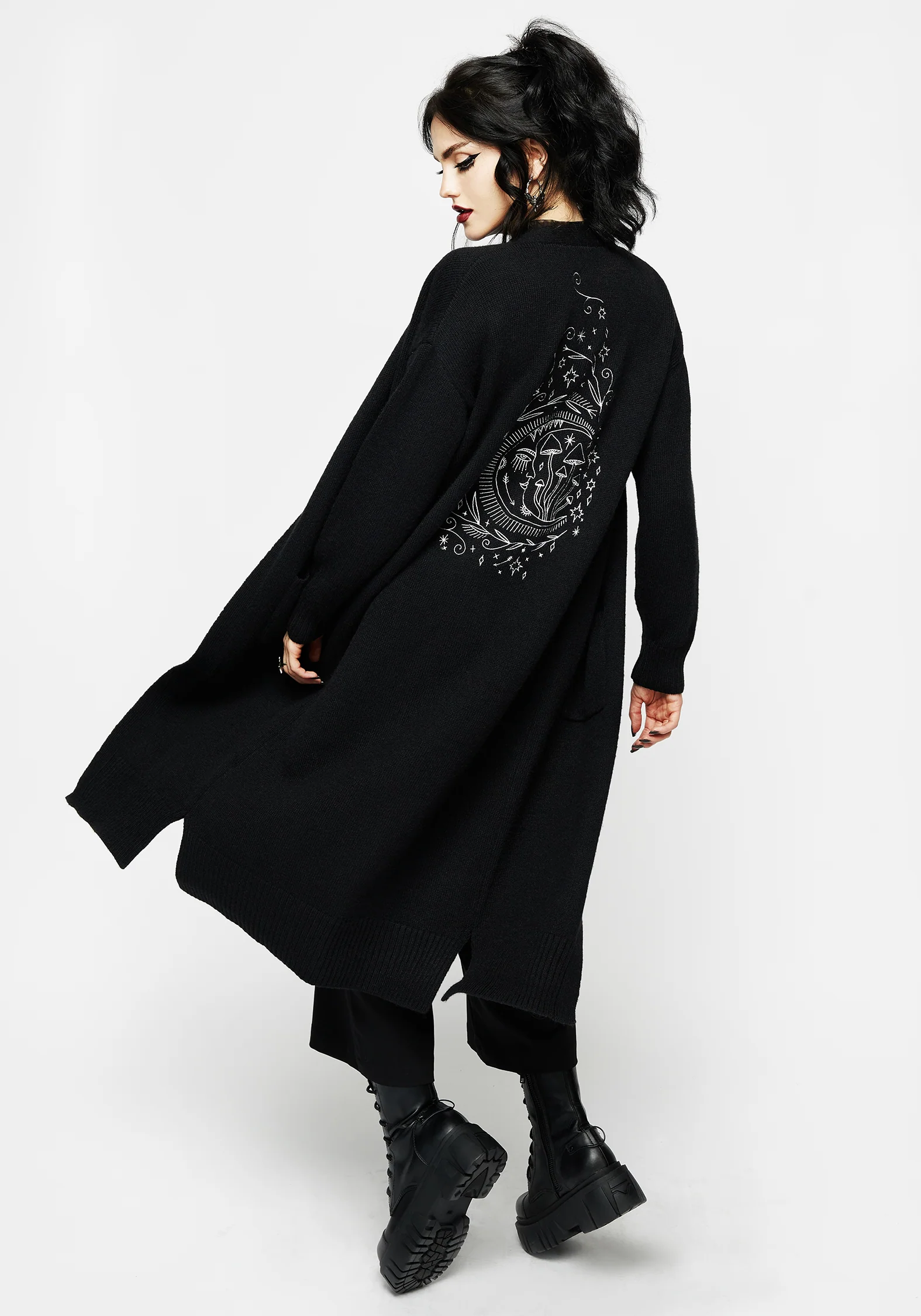 Marzanna Embroidered Longline Cardigan - Image 2