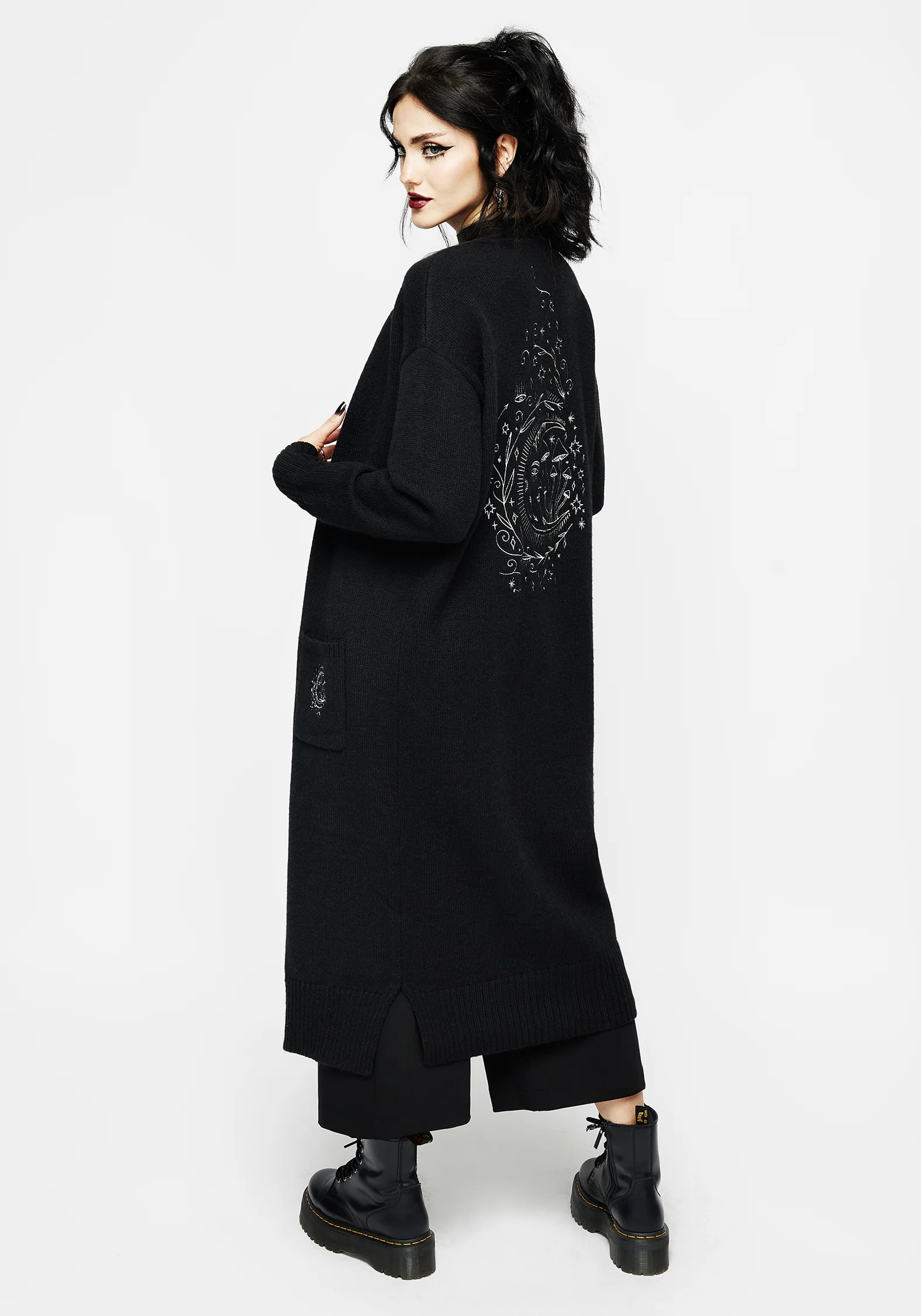 Marzanna Embroidered Longline Cardigan - Image 4