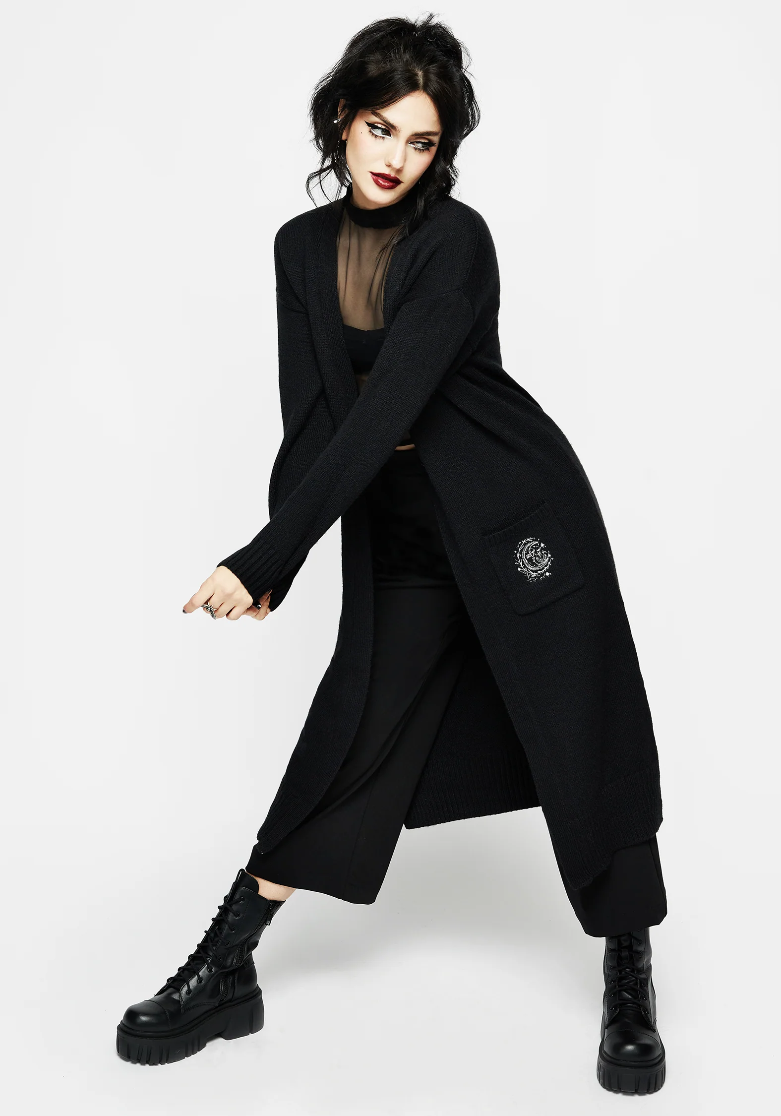 Marzanna Embroidered Longline Cardigan - Image 7
