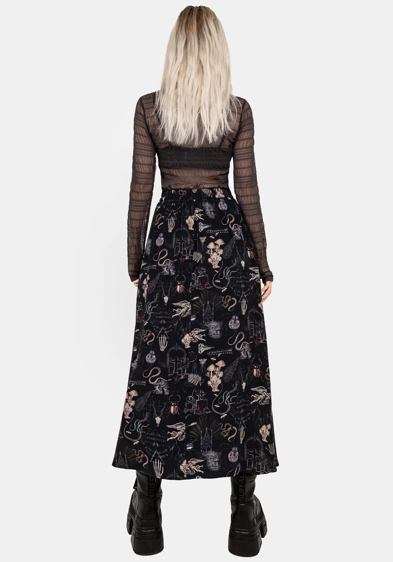 Maudeline Victoriana Print Eco-Viscose Midaxi Skirt - Image 3