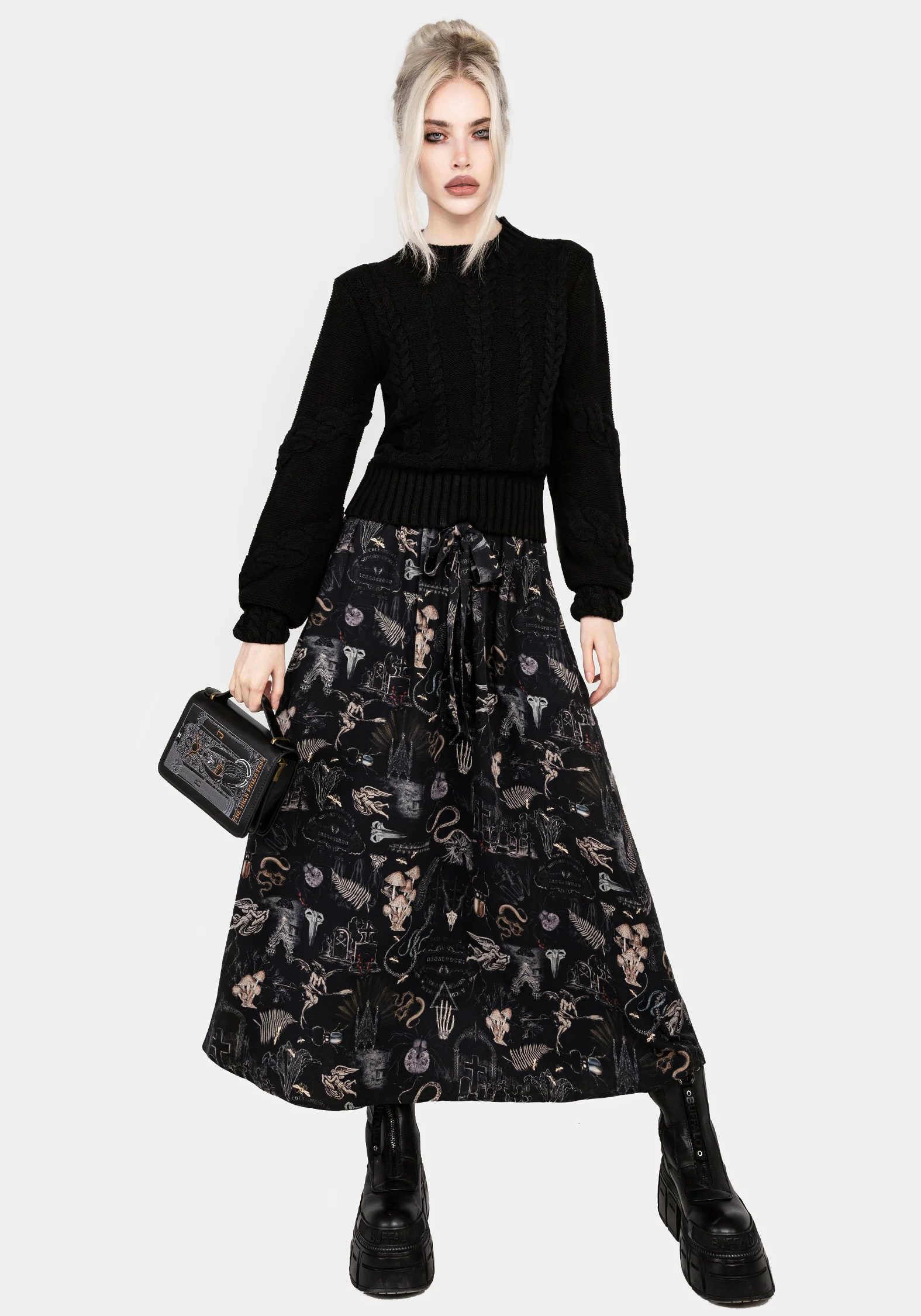 Maudeline Victoriana Print Eco-Viscose Midaxi Skirt - Image 7