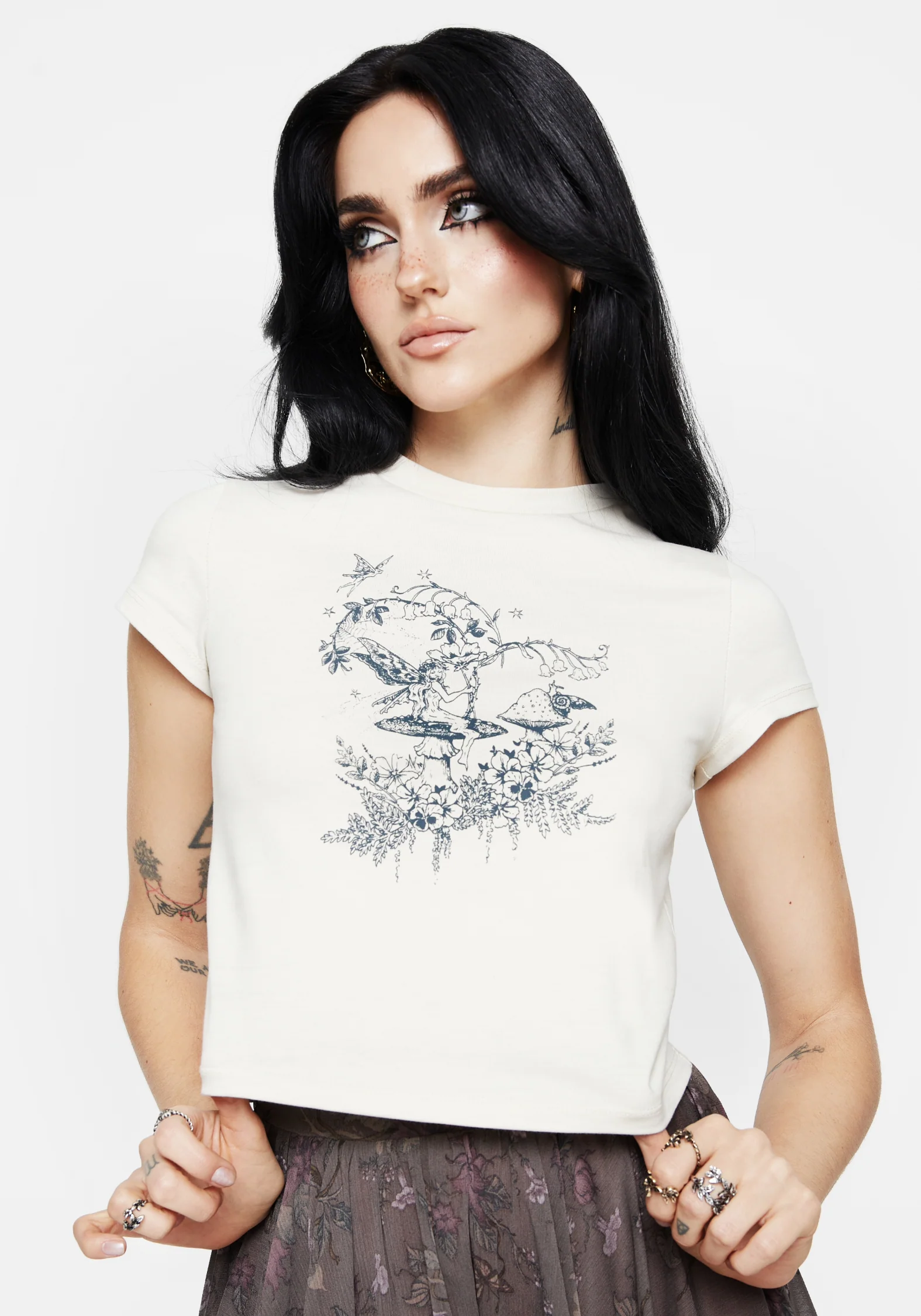 Maypole Cotton Fairy Print Crop T-Shirt - Image 5