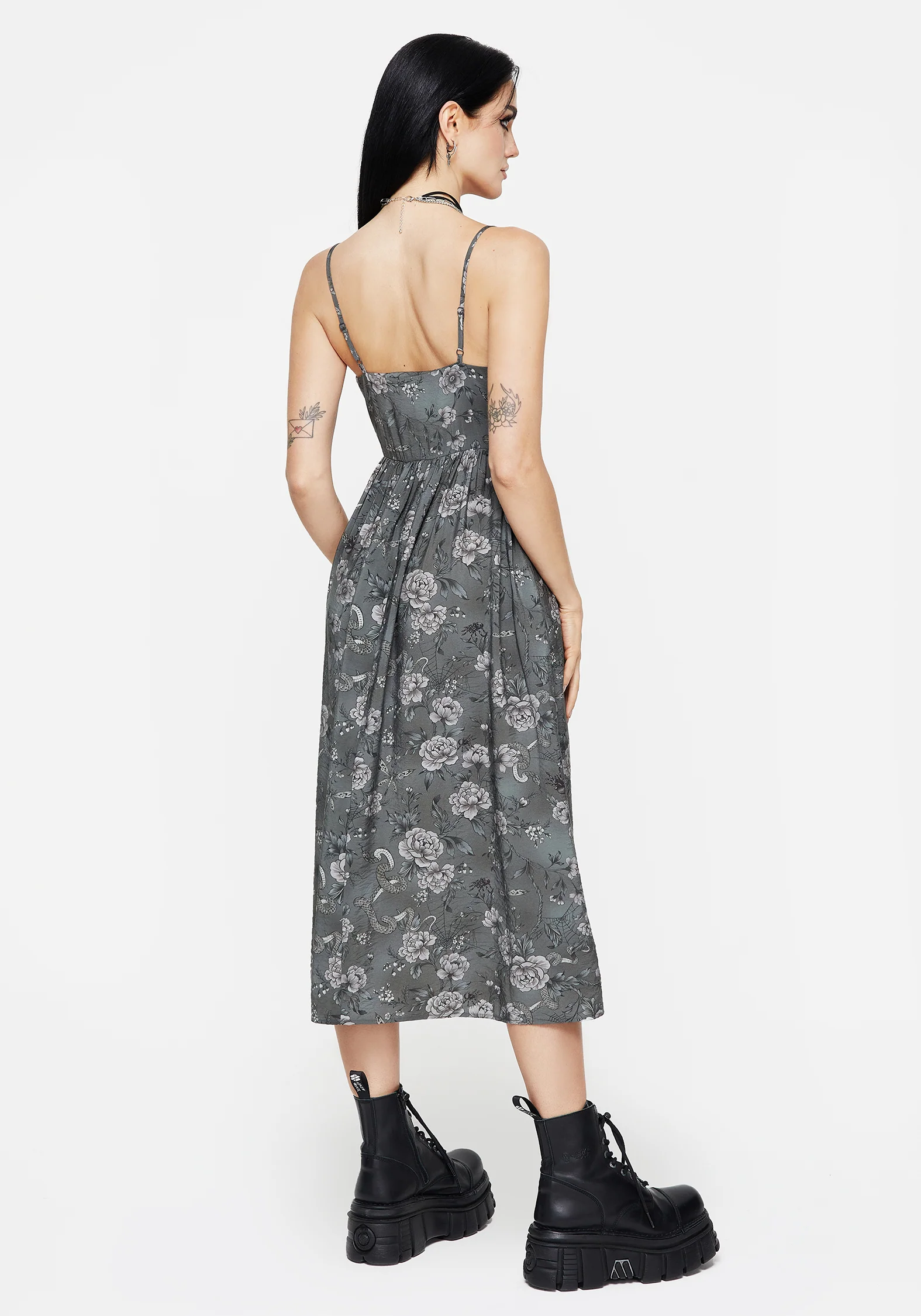 Meadow Floral Serpent Print Cami Midi Dress - Image 3