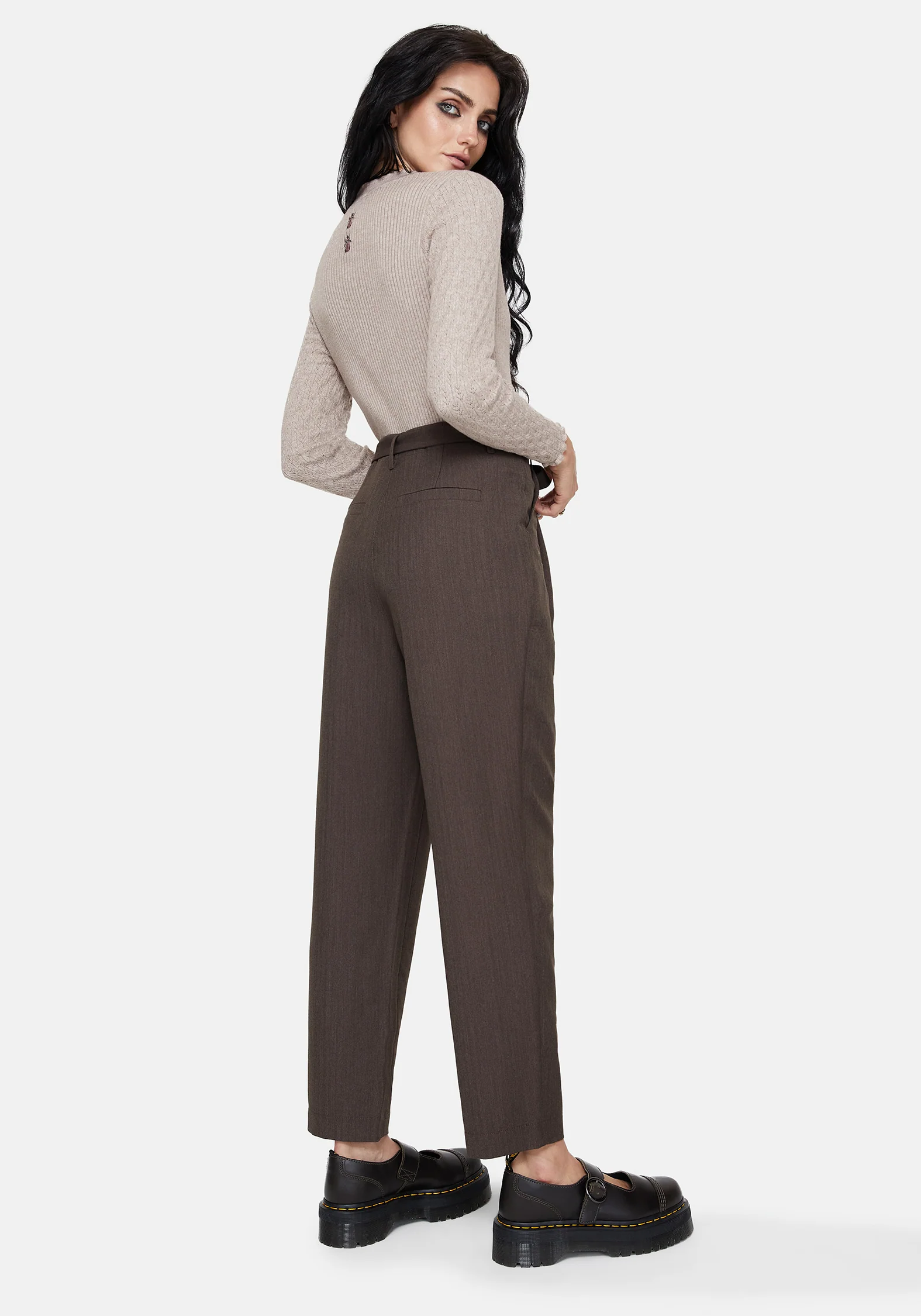 Meliae Moth Embroidered Tapered Trousers - Image 3