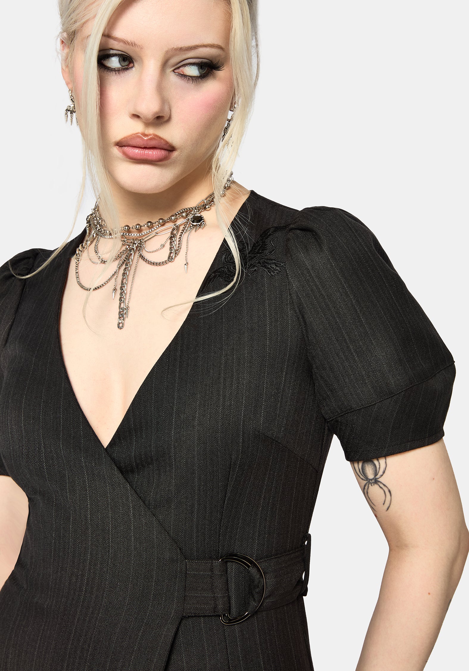 Meliora Wrap Embroidered Mini Dress - Image 2