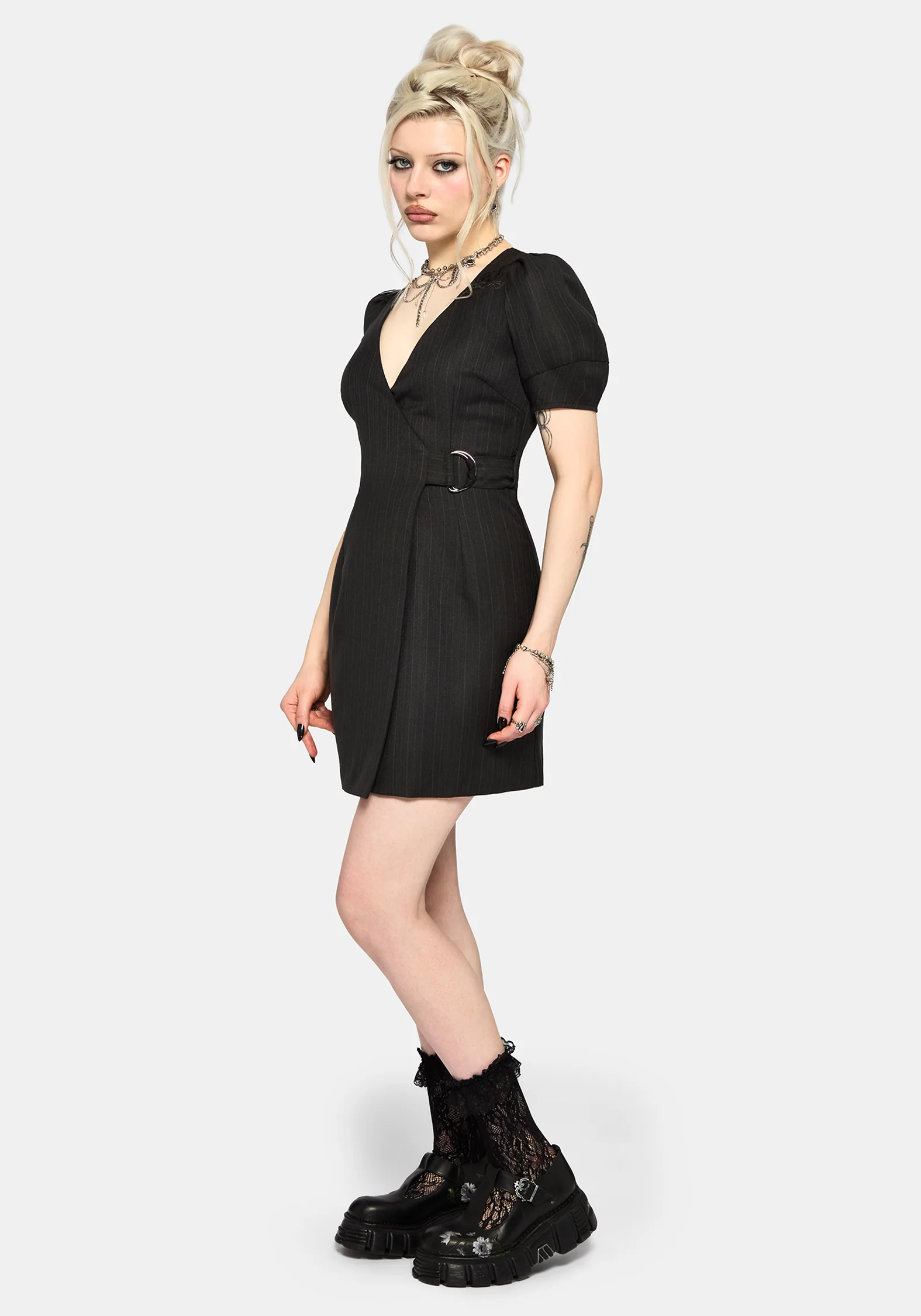 Meliora Wrap Embroidered Mini Dress - Image 6