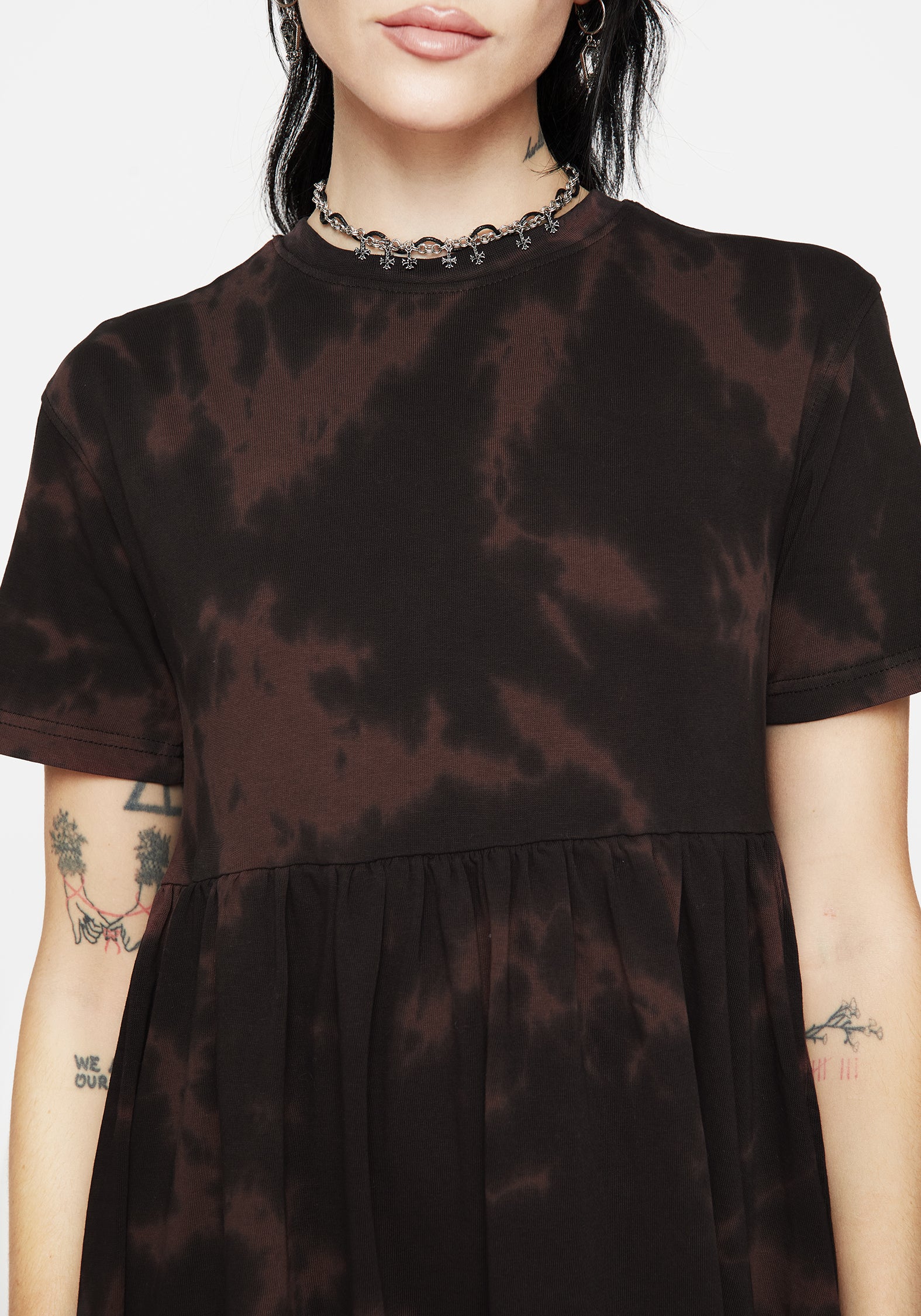 Mercury Tie Dye Cotton Mini Skater Dress - Image 2