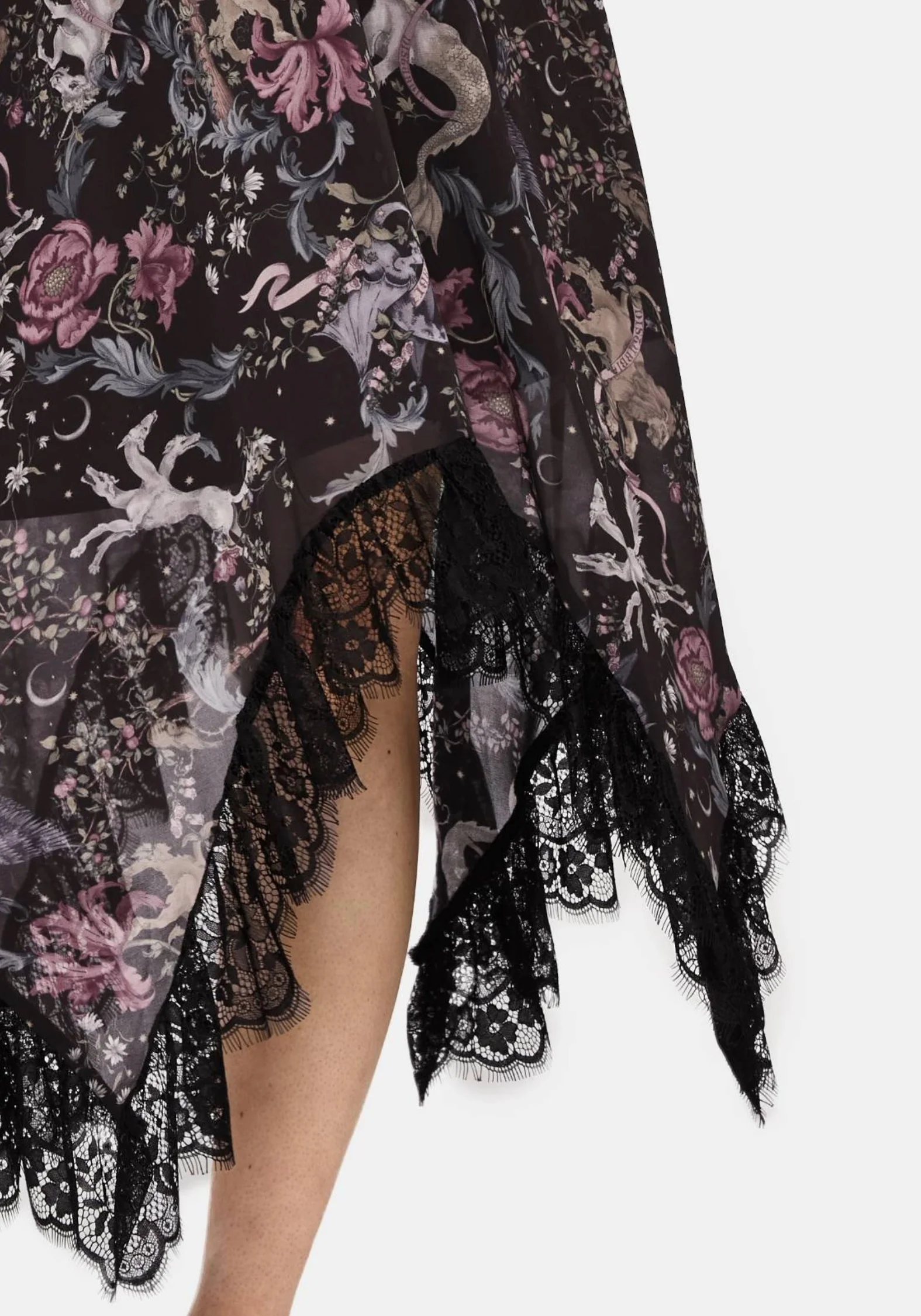 Merunicorn Enchanted Forest Chiffon Print Midi Skirt - Image 2