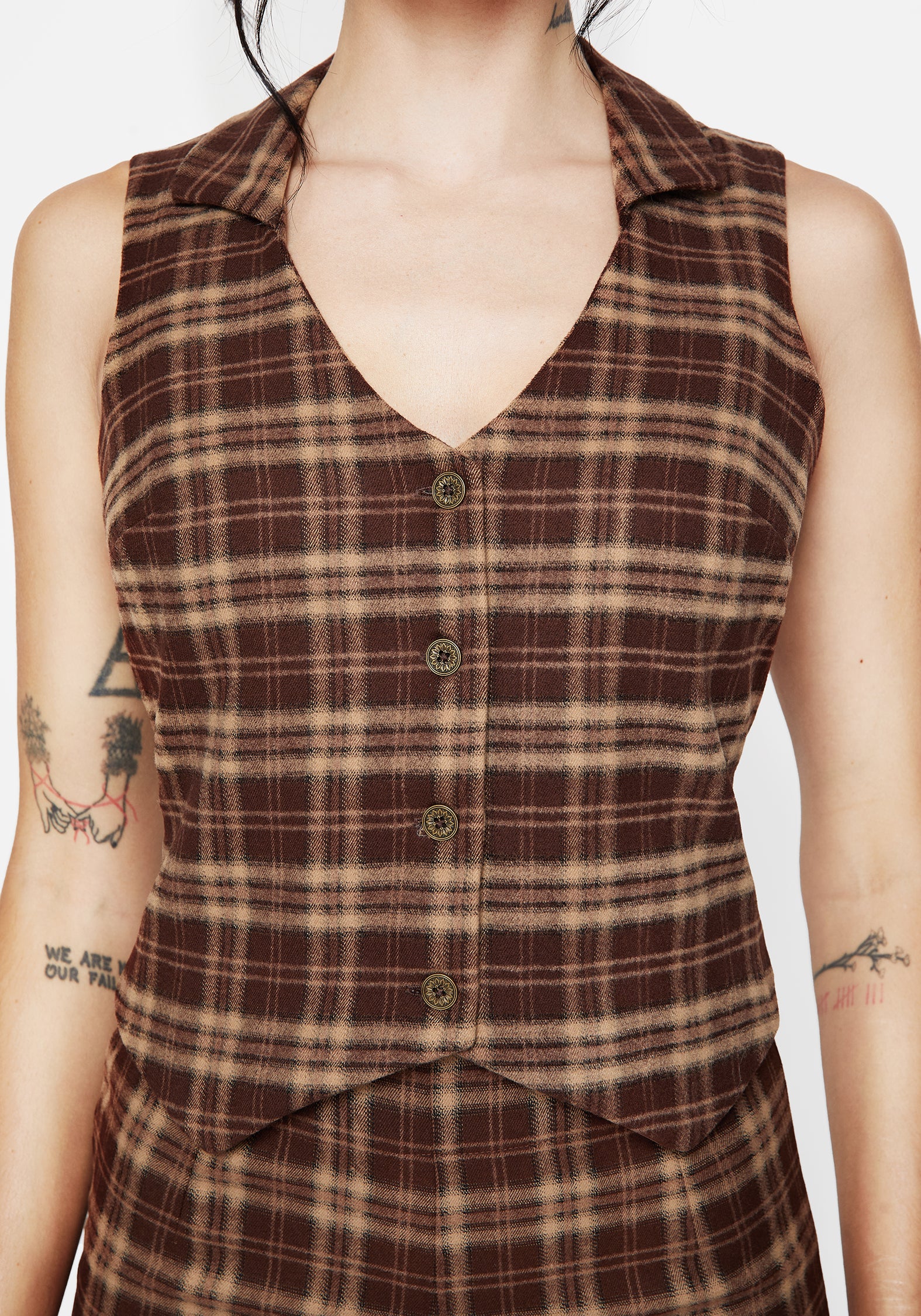 Milo Check Collared Waistcoat - Image 2
