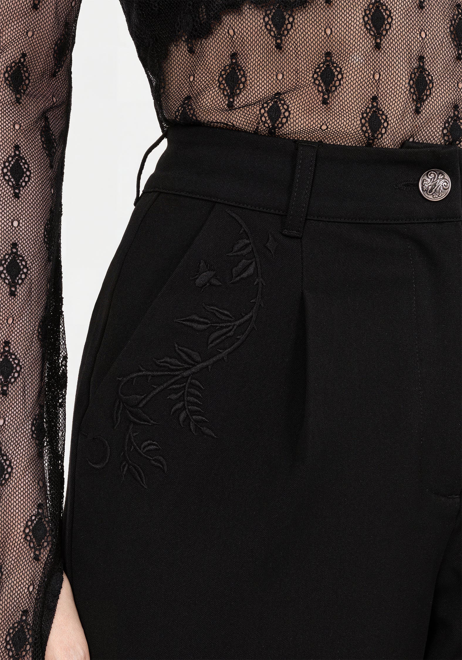 Mona Embroidered Tapered Trousers - Image 2