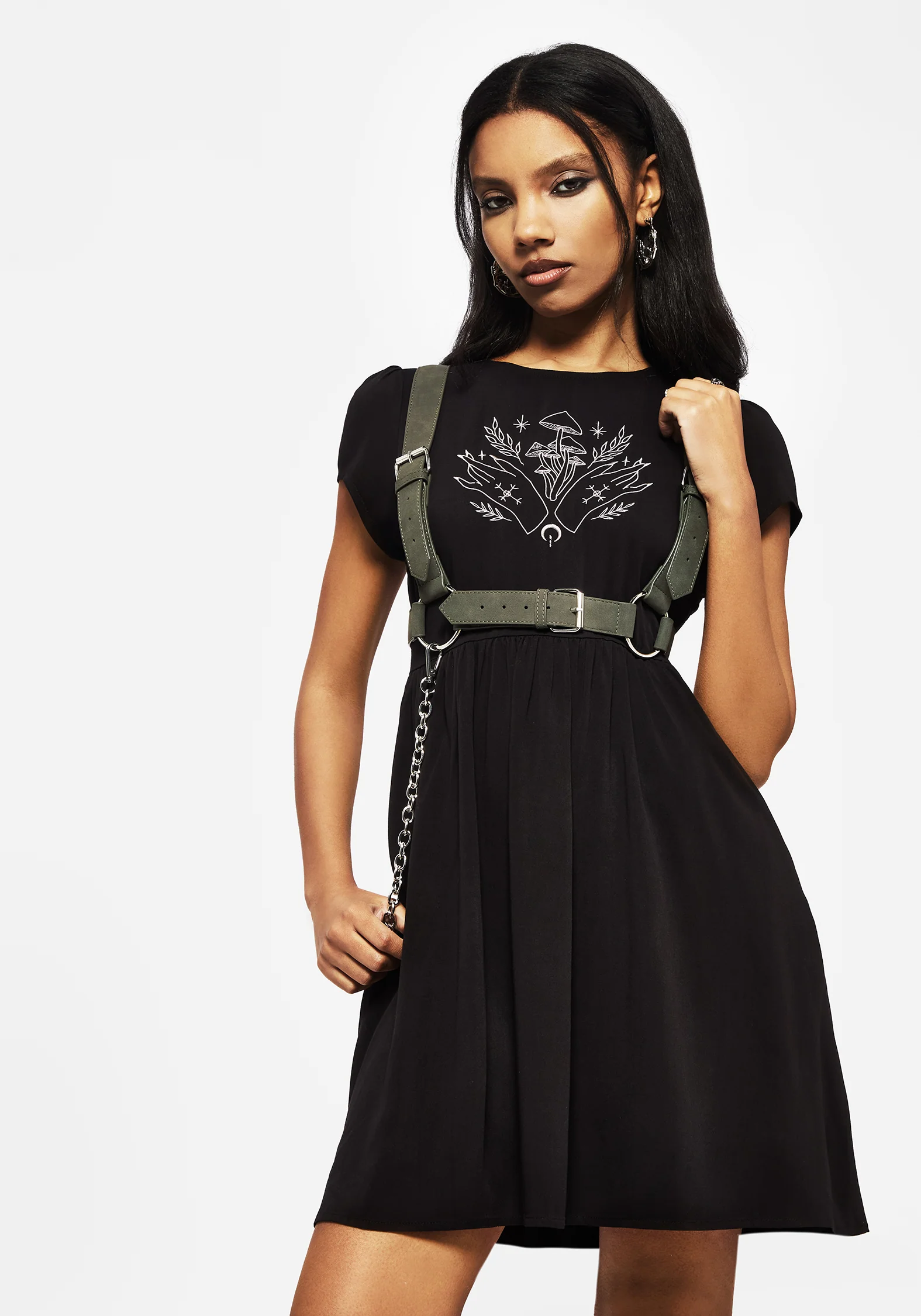 Mystify Embroidered Skater Mini Dress - Image 5