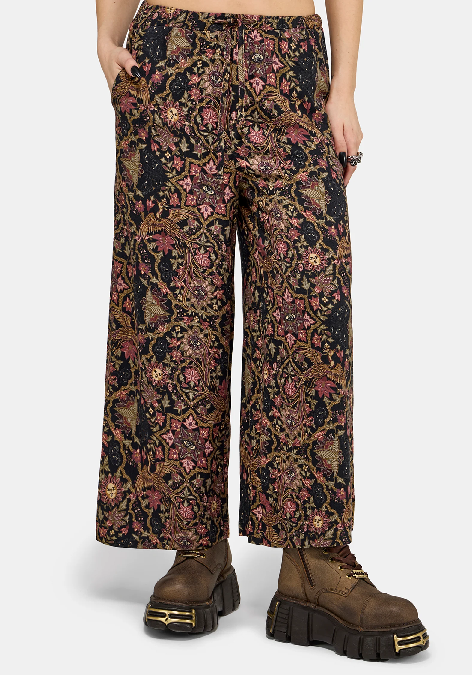 Mythos Print Wide Leg Culotte - Image 5