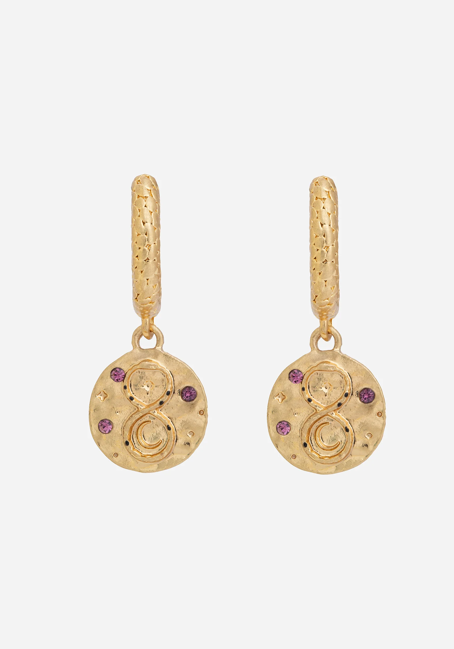 Naja Snake Charm Hoop Earrings - Image 2