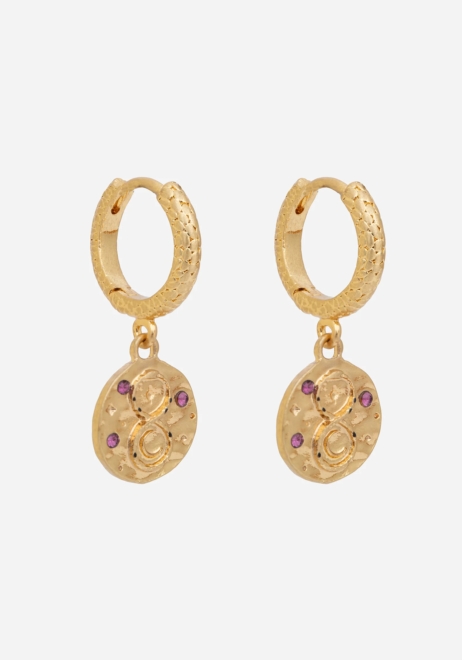 Naja Snake Charm Hoop Earrings - Image 3