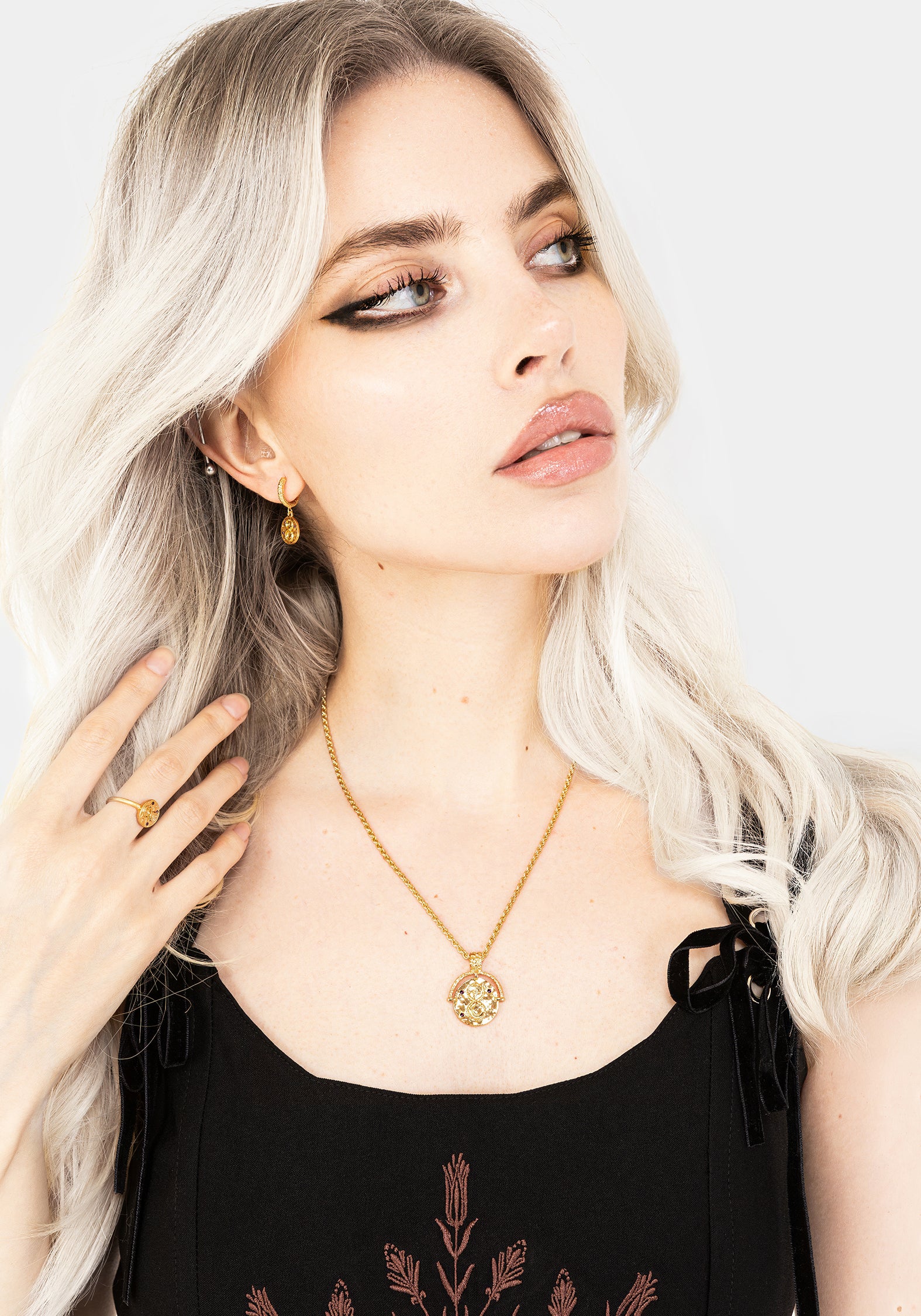 Naja Snake Charm Hoop Earrings - Image 6