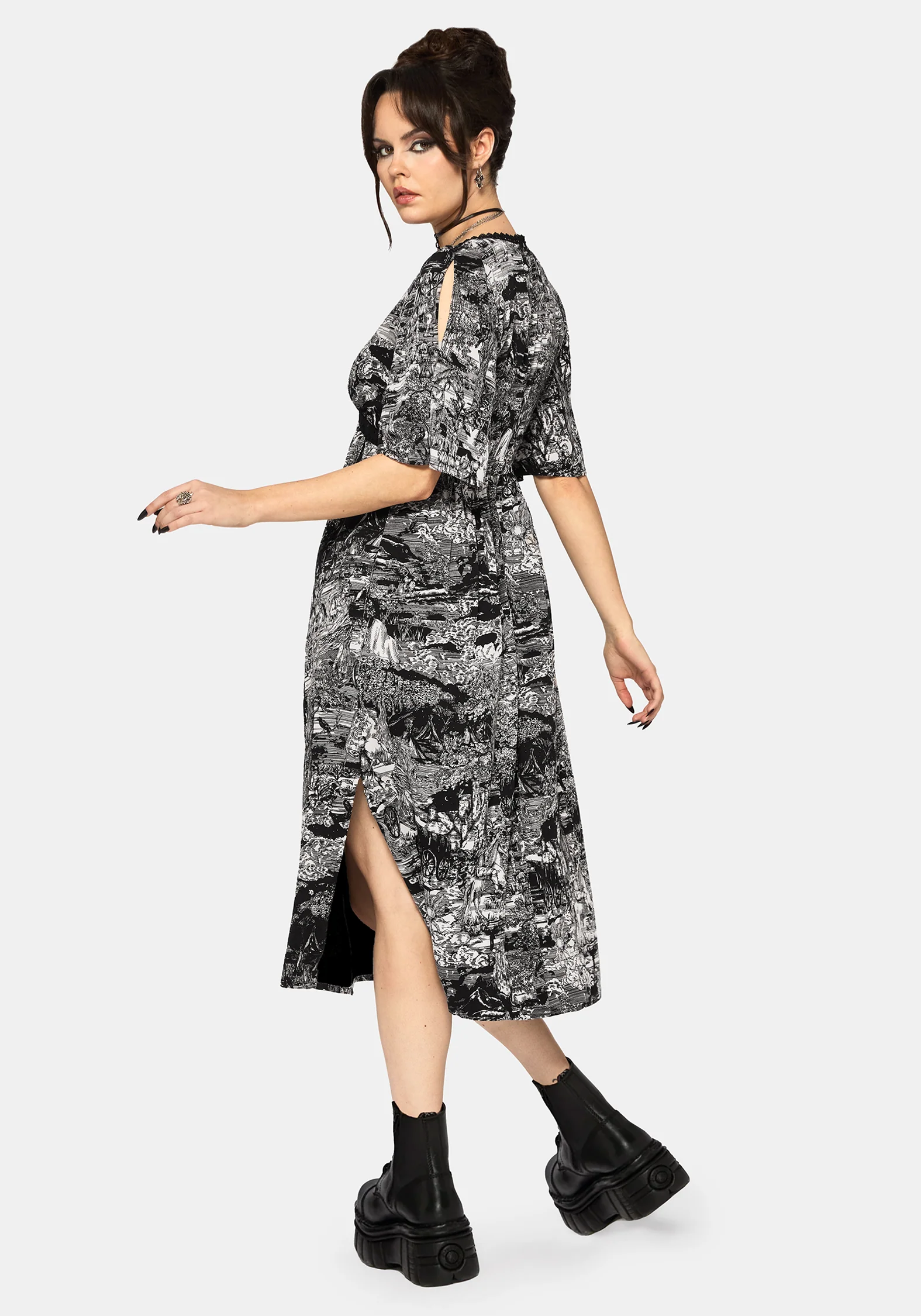 Nara Boudicca Printed Midi Dress - Image 3
